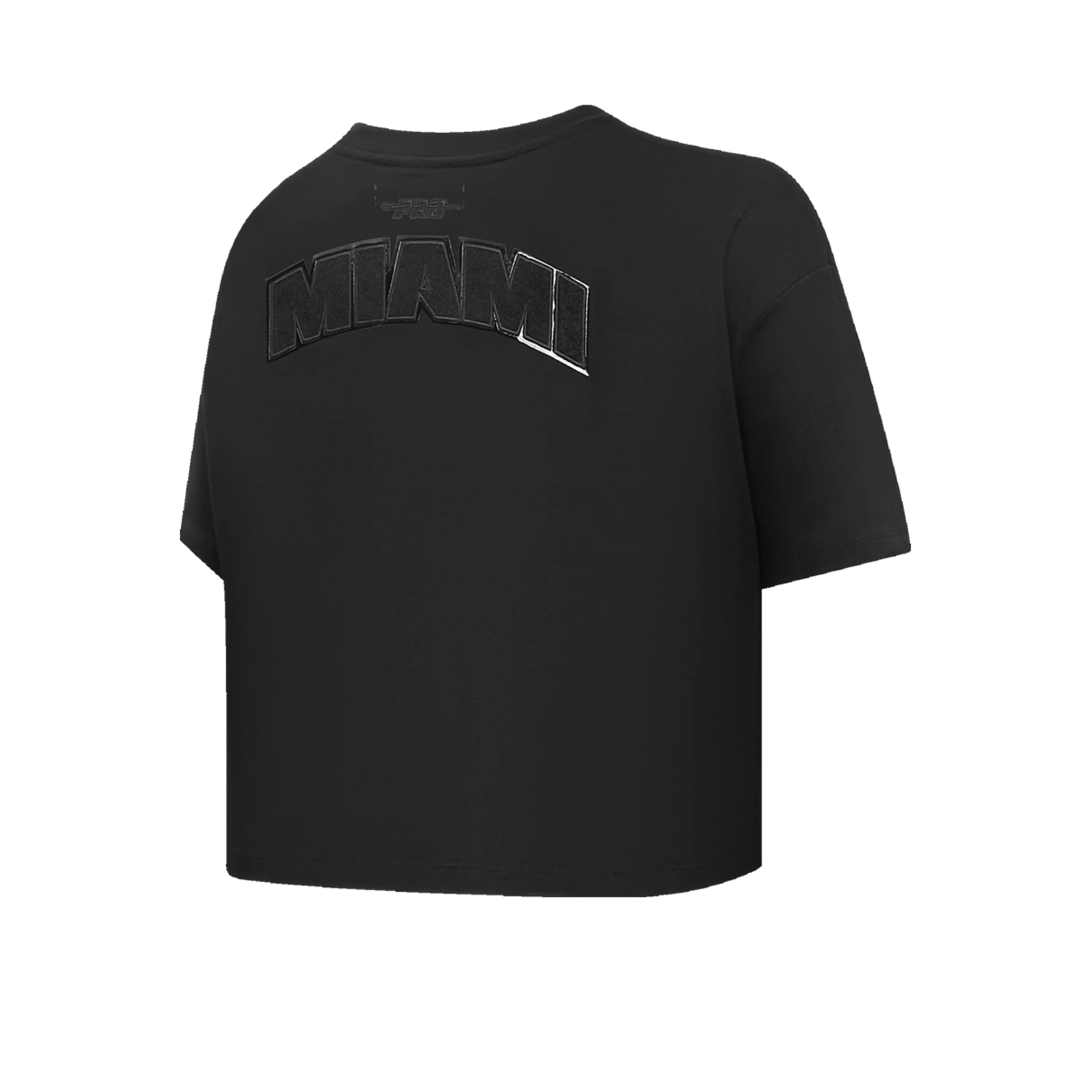 Pro Standard Miami HEAT Boxy Triple Black Women's Crop Tee - Image 4