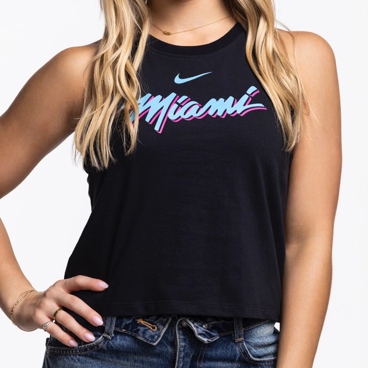 Nike Miami HEAT Original Vice Nights Cropped Women's Tank - Image 3