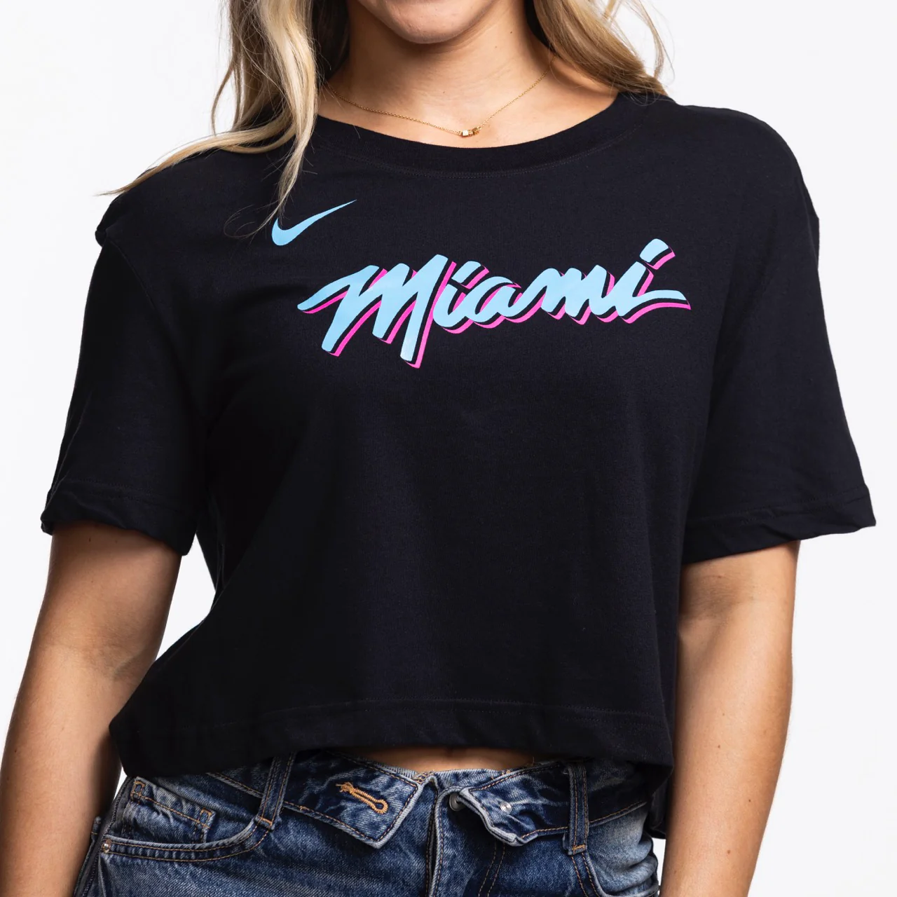 Nike Miami HEAT Original Vice Nights Cropped Women's Tee - Image 3