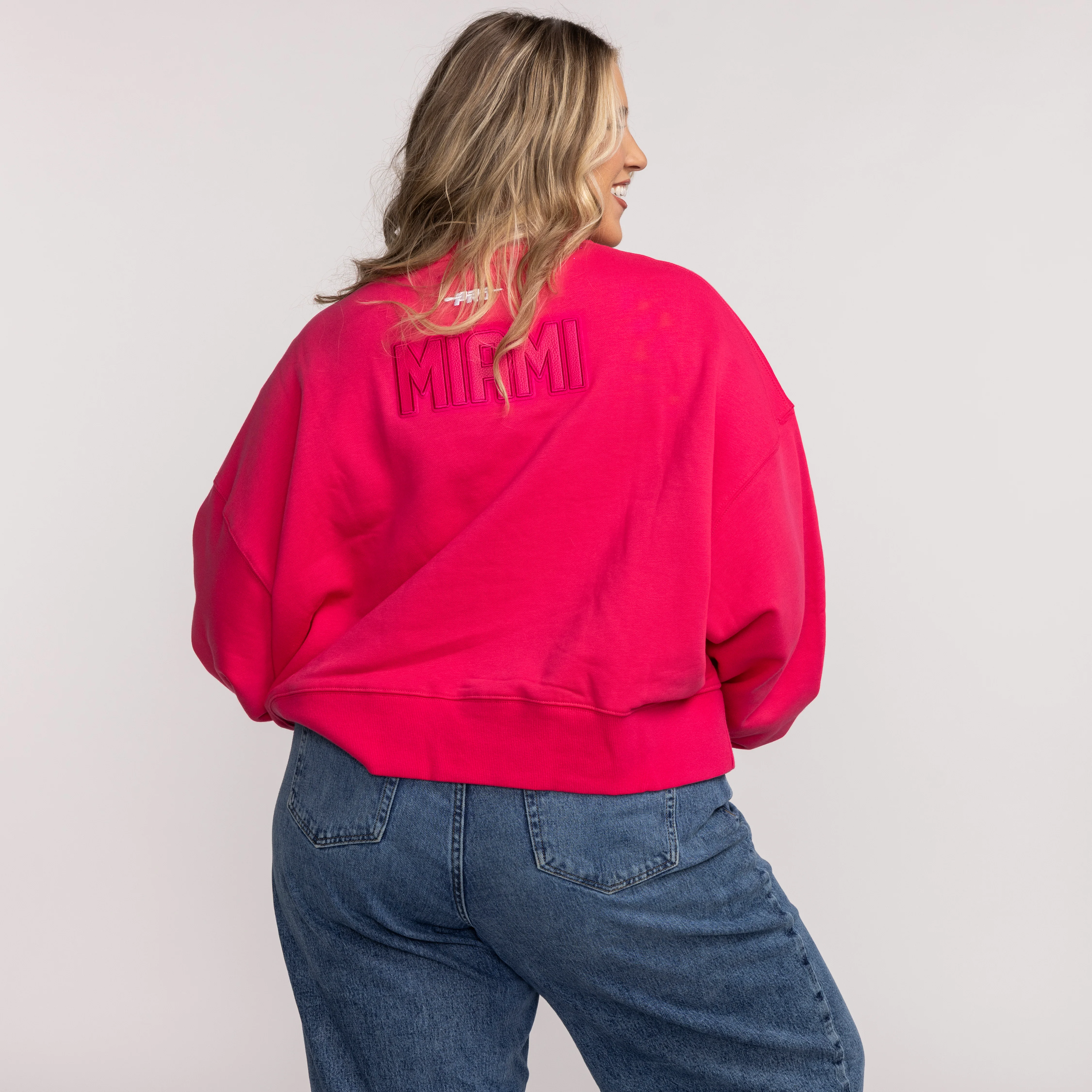 Pro Standard Miami HEAT Original Vice Pink Women's Crewneck - Image 4
