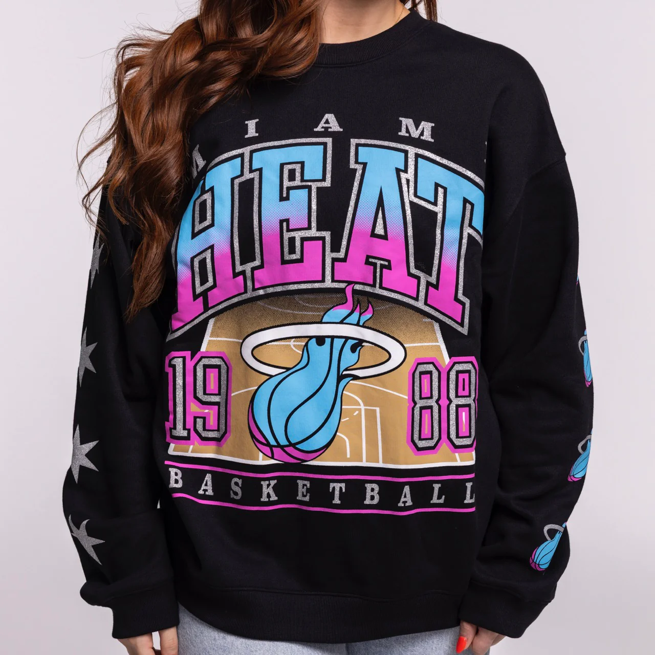 '47 Brand Miami HEAT Original Vice Nights 1988 Women's Crewneck - Image 2
