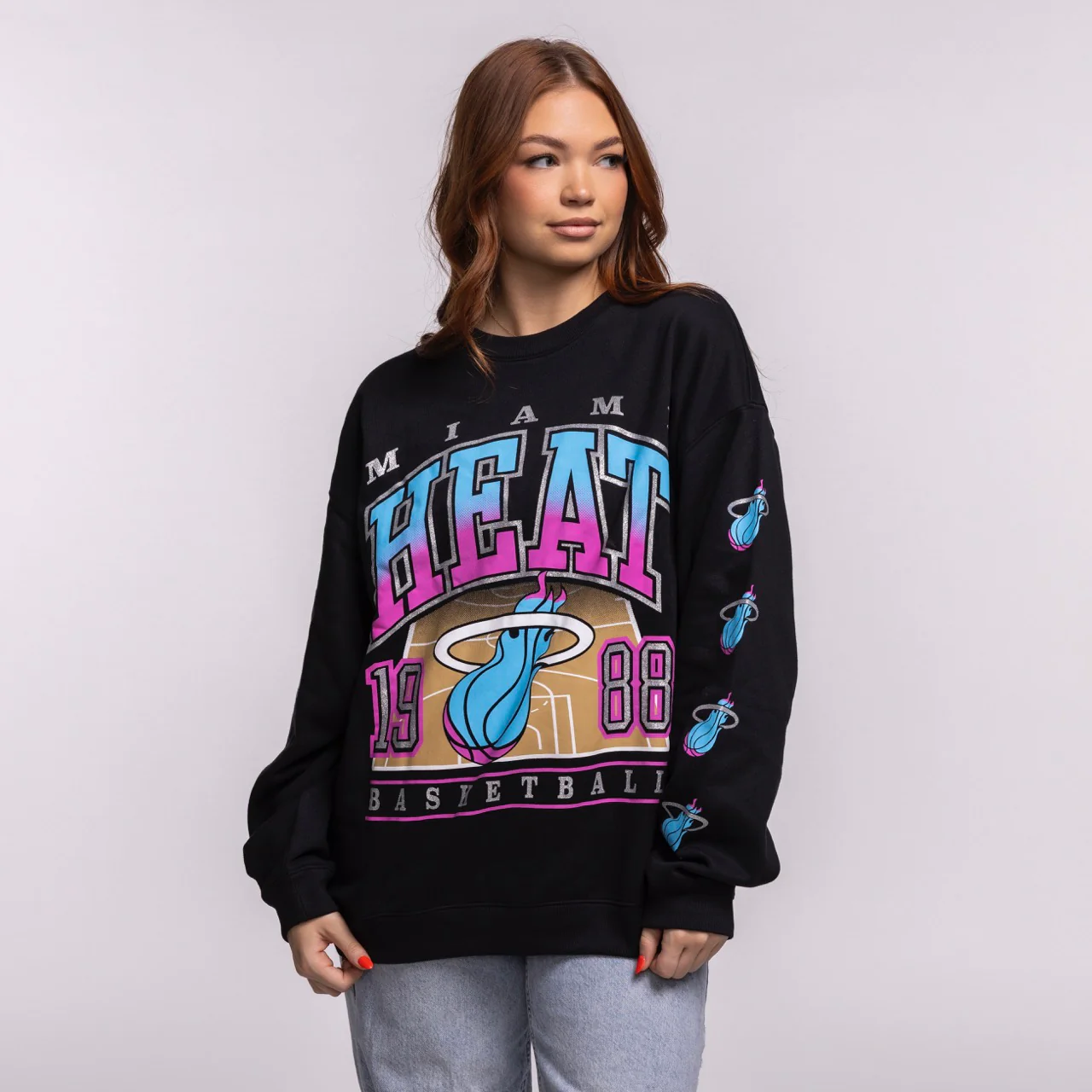 '47 Brand Miami HEAT Original Vice Nights 1988 Women's Crewneck - Image 4