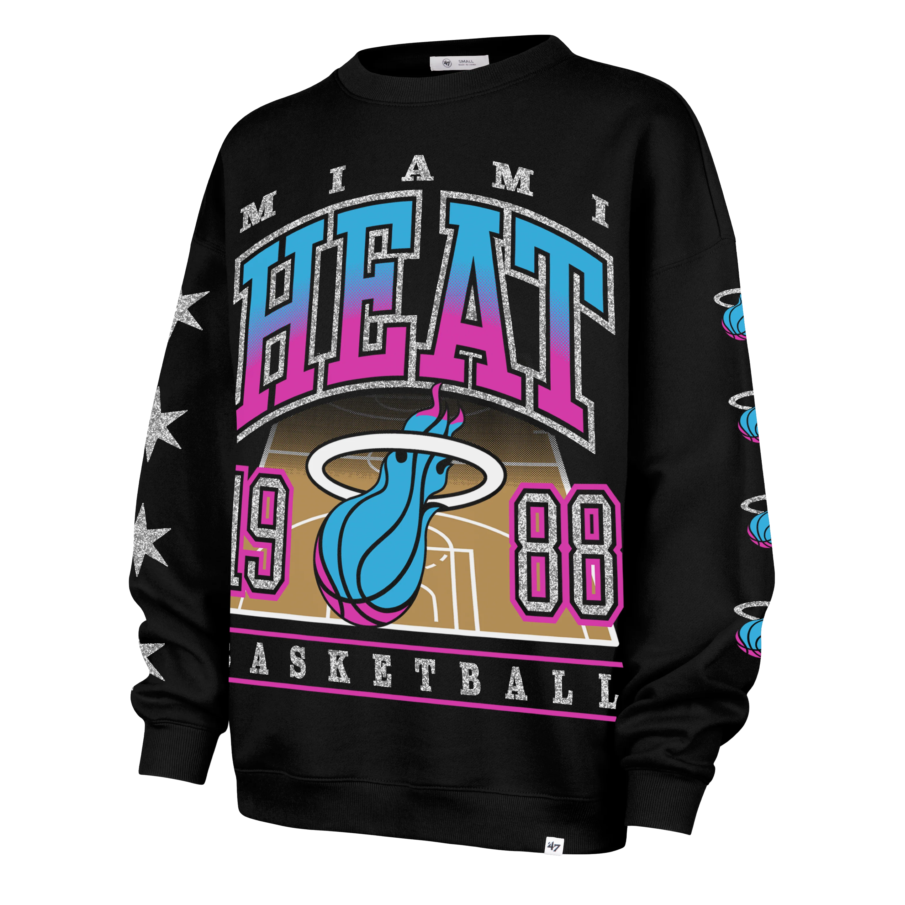 '47 Brand Miami HEAT Original Vice Nights 1988 Women's Crewneck - Image 5