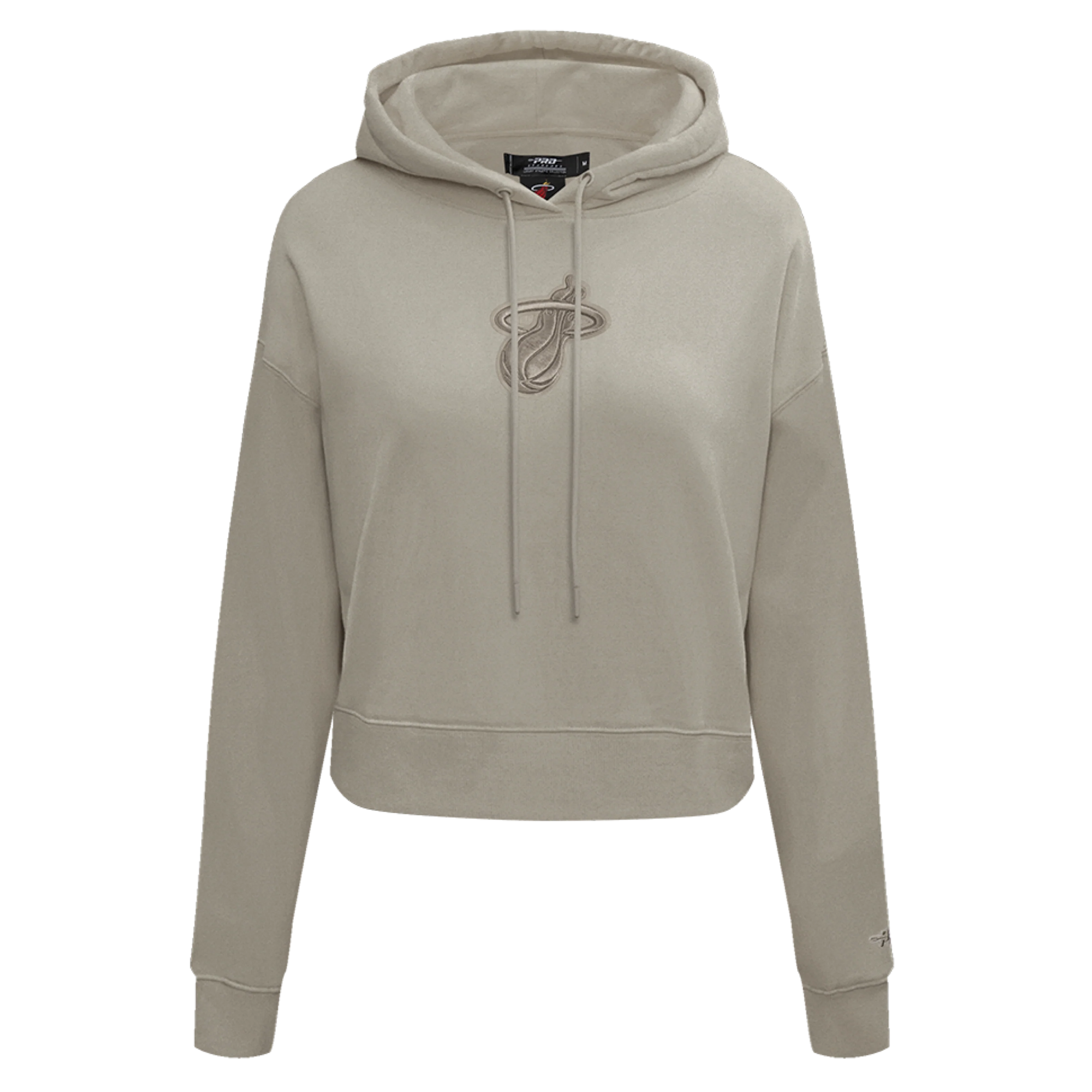 Pro Standard Miami HEAT Wingspan Crop Women's Taupe Hoodie - Image 5