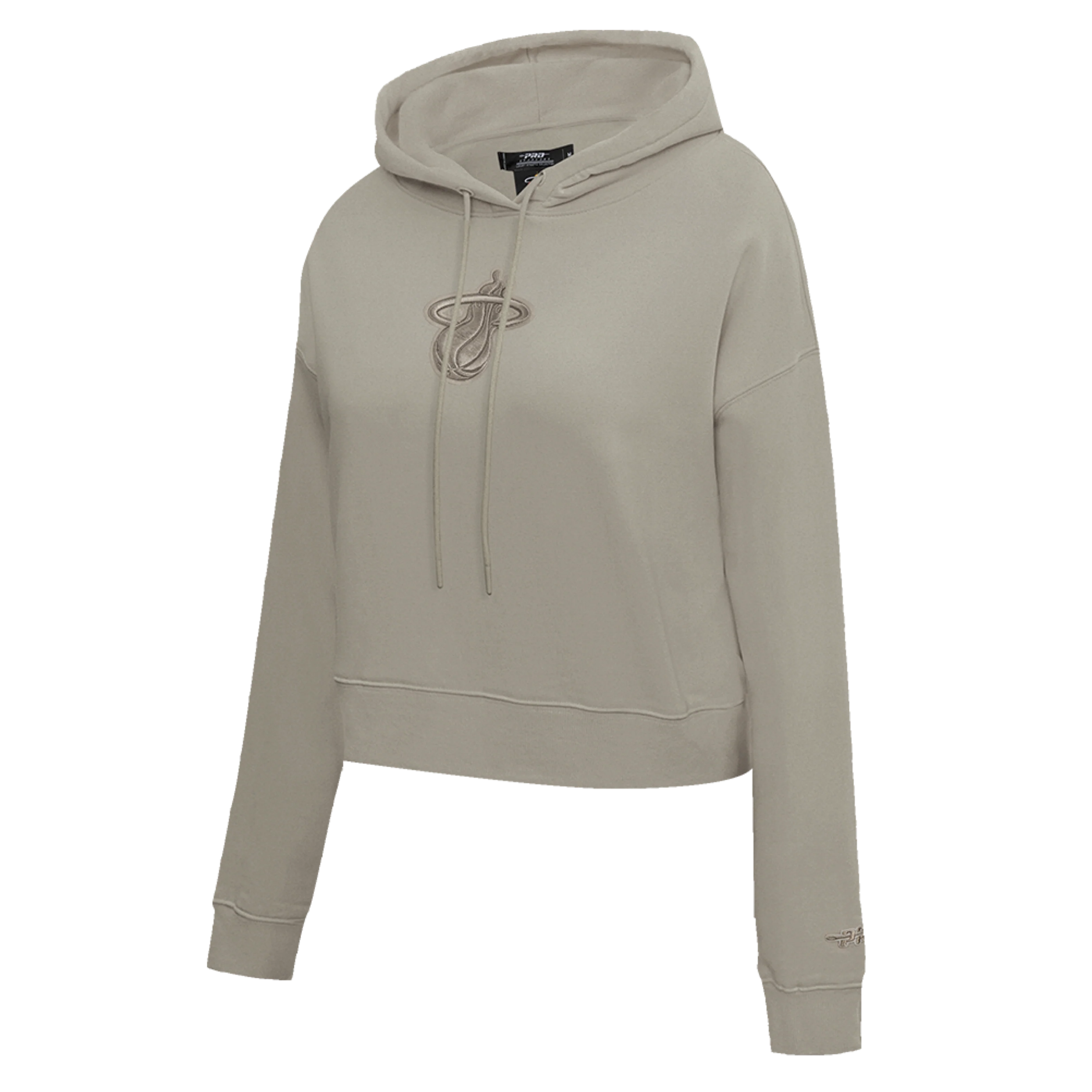Pro Standard Miami HEAT Wingspan Crop Women's Taupe Hoodie - Image 7