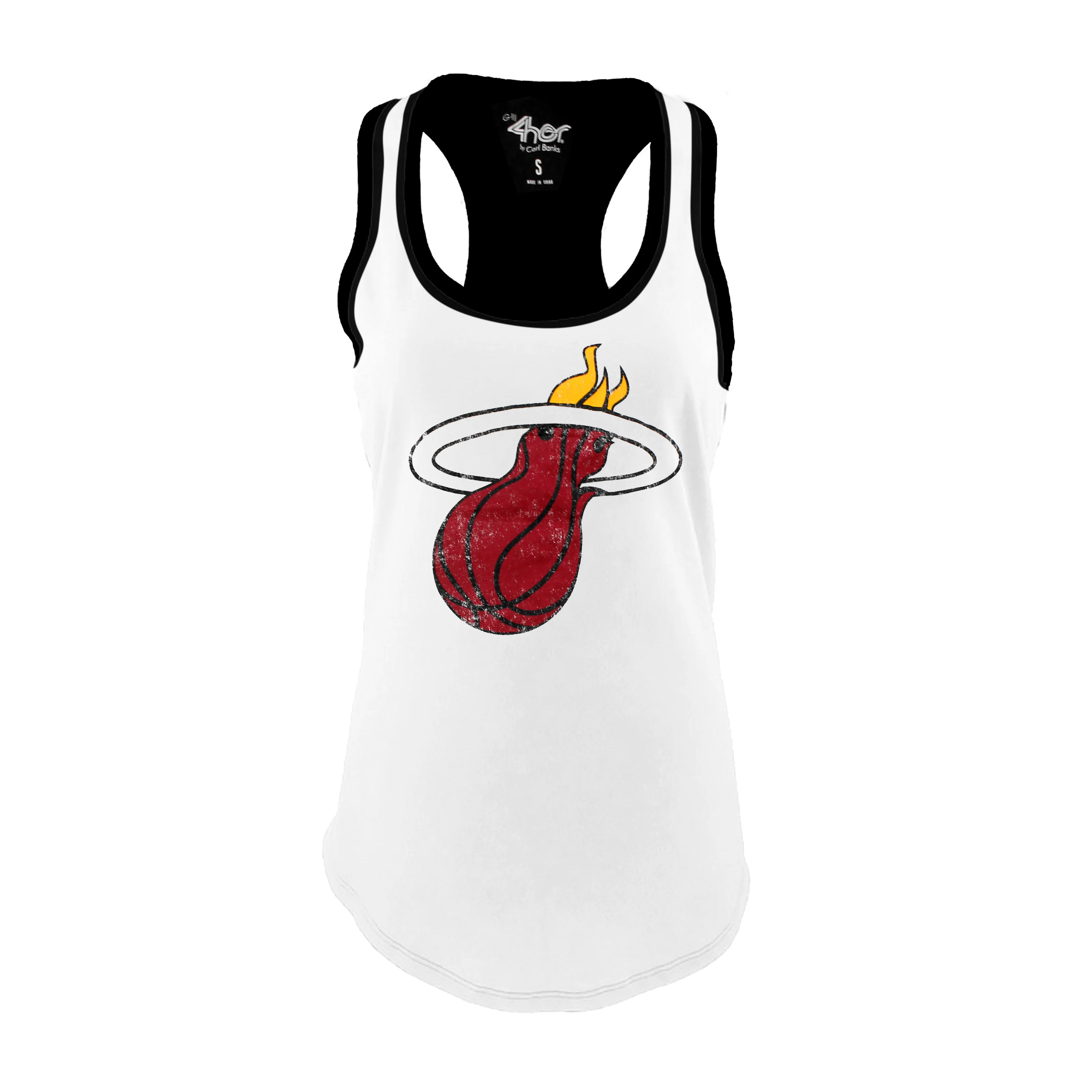 G-III Ladies Power Alley White & Black Tank