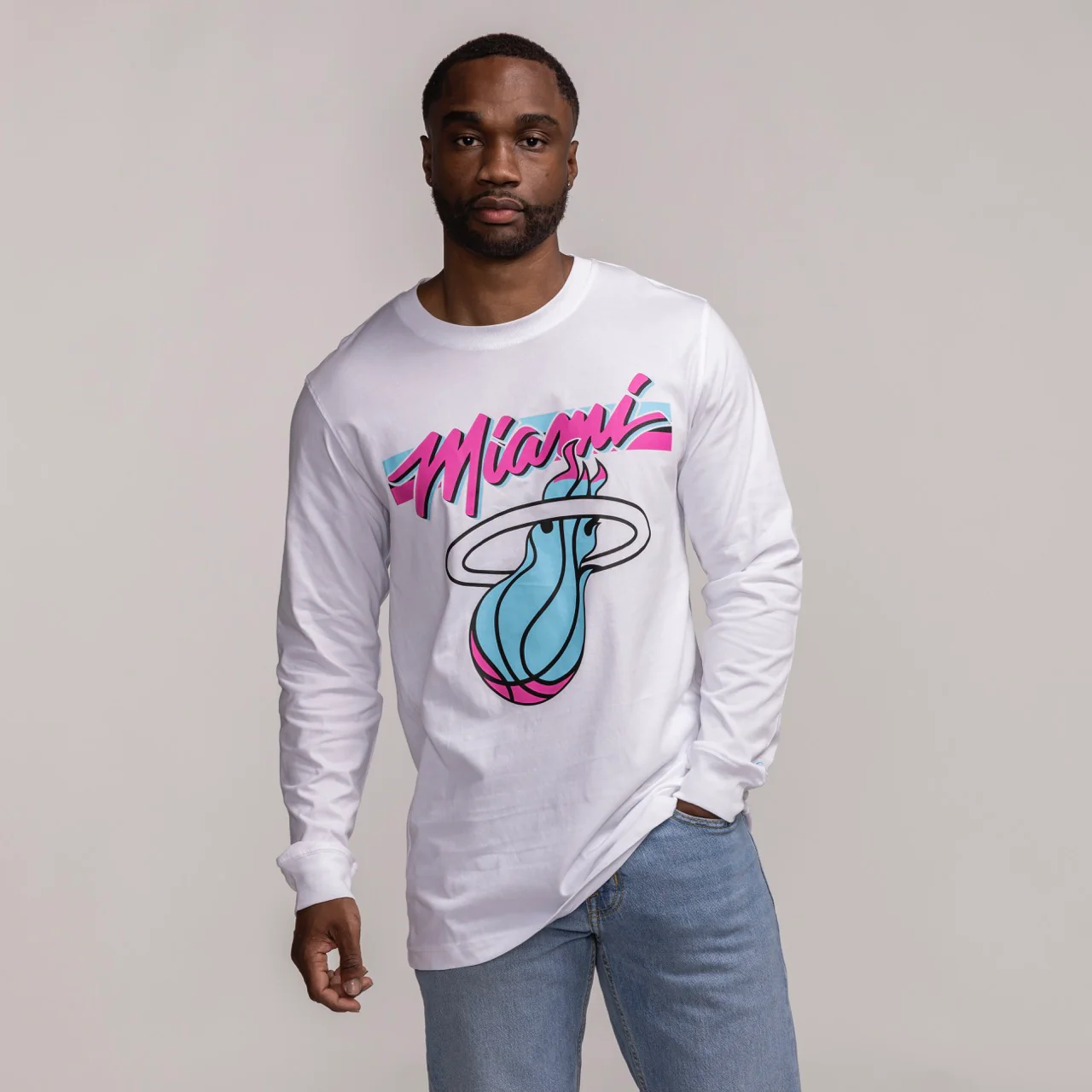 New Era Miami HEAT Original Vice Long Sleeve Tee - Image 3