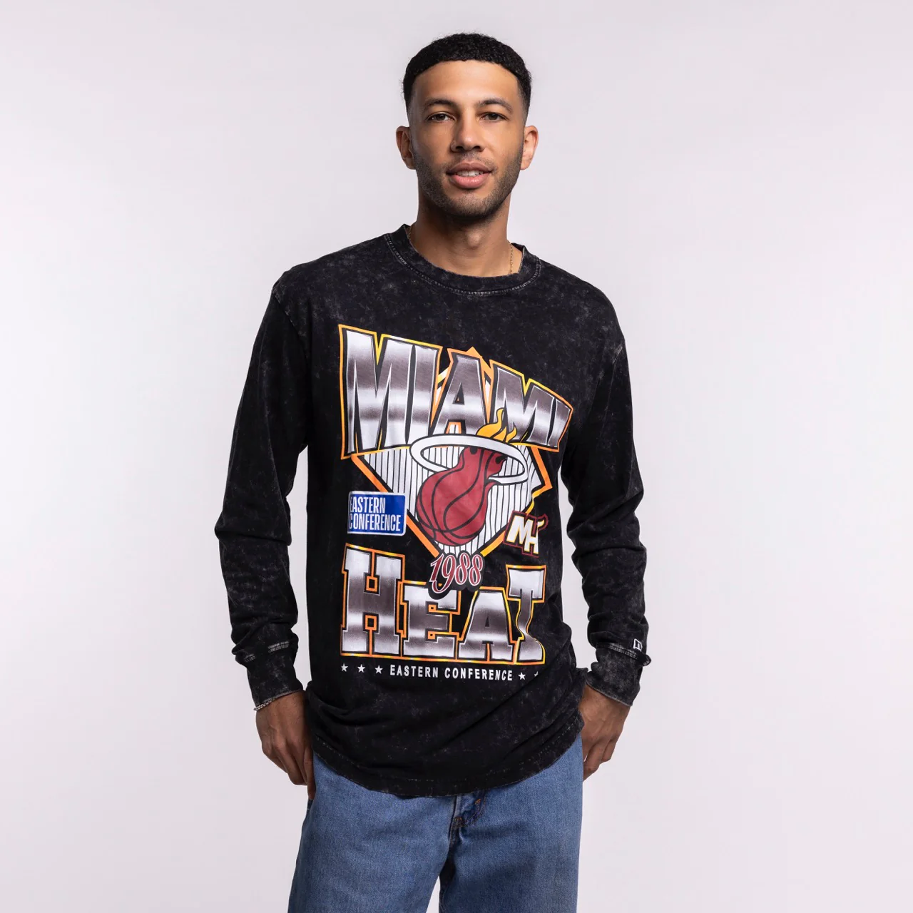 New Era Miami HEAT Washed Long Sleeve Tee
