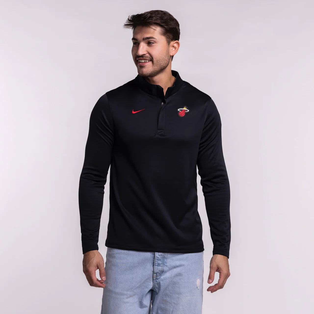 Nike Miami HEAT Black Logo 1/4 Zip