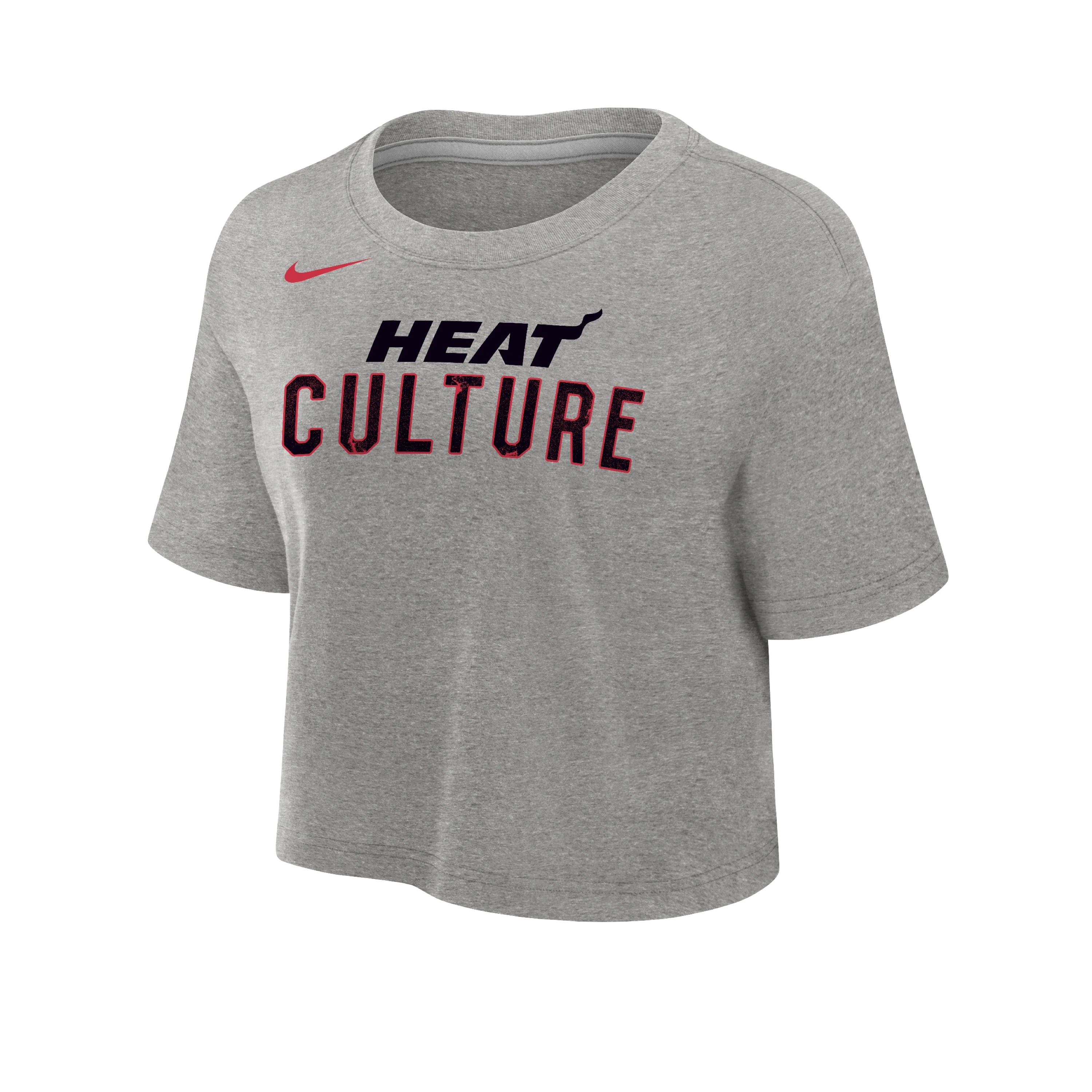 Nike HEAT Culture: Blood Red Grey Women's Crop Tee - Image 4