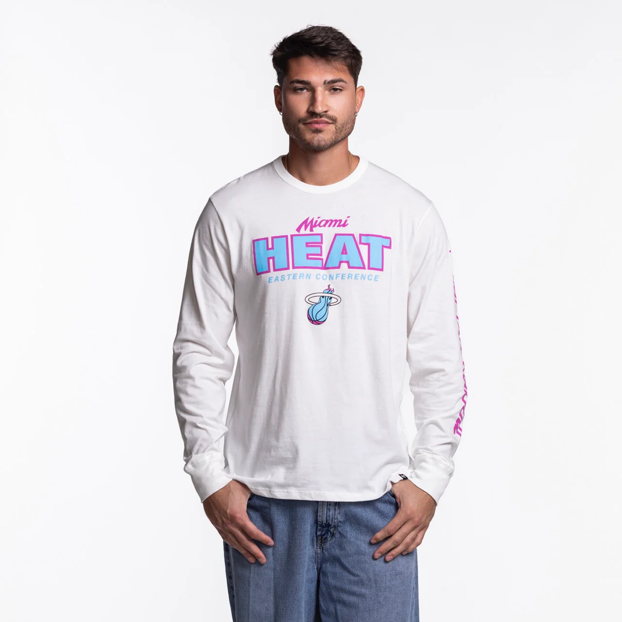 '47 Brand Miami HEAT Original Vice Nights White Long Sleeve Tee