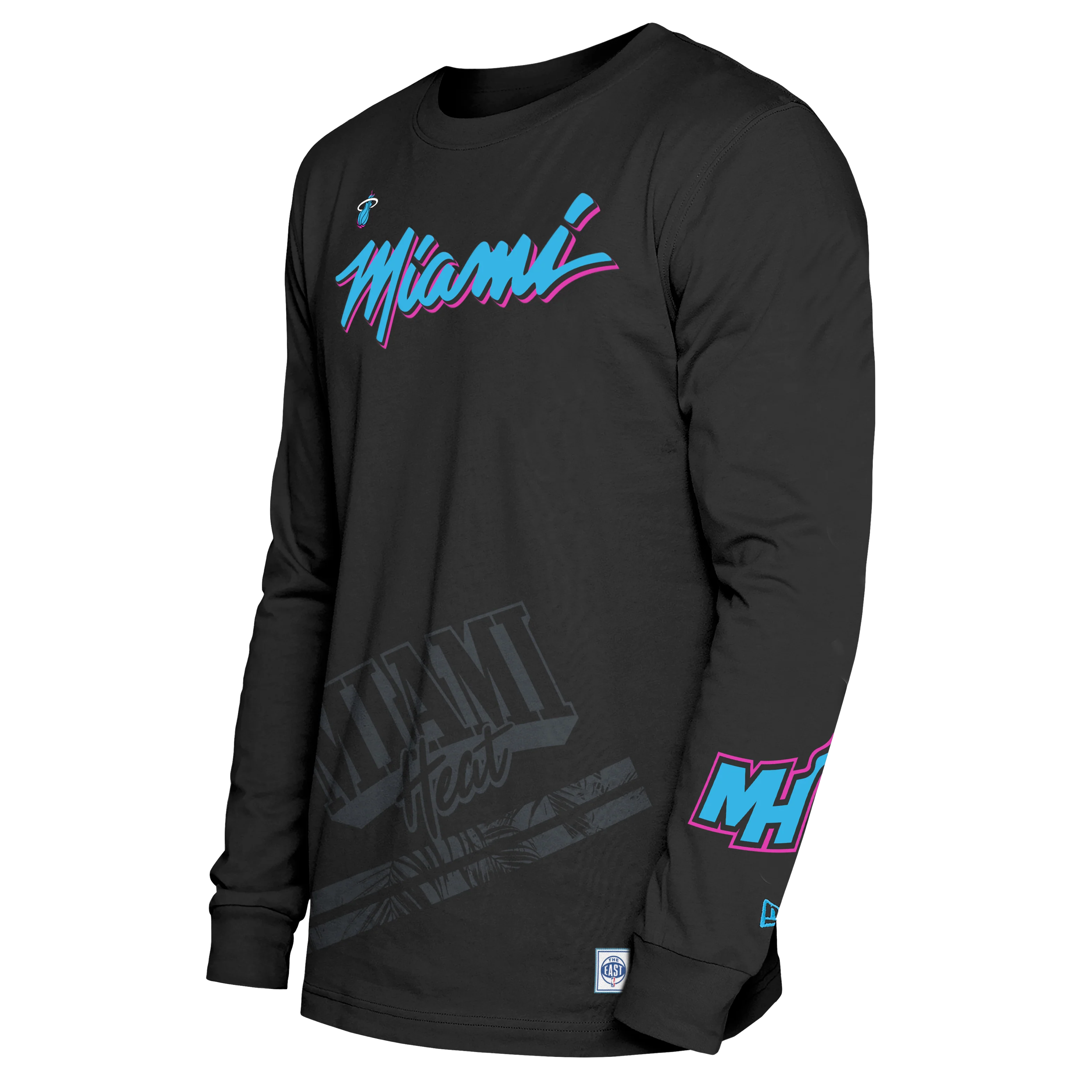 New Era Miami HEAT Original Vice Nights Wordmark Long Sleeve Tee - Image 4