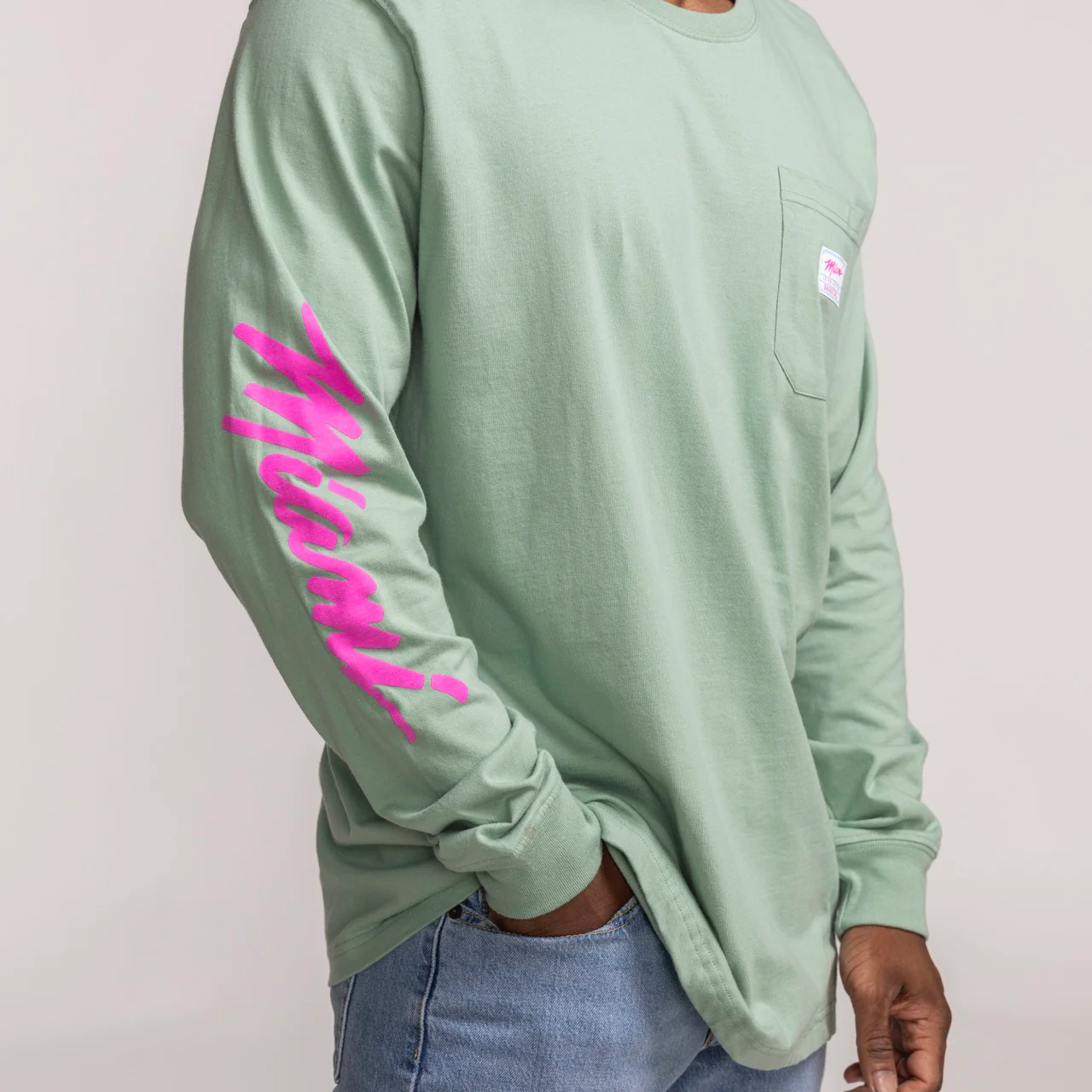 Sportiqe Miami HEAT Original Vice Wordmark Long Sleeve Tee - Image 3
