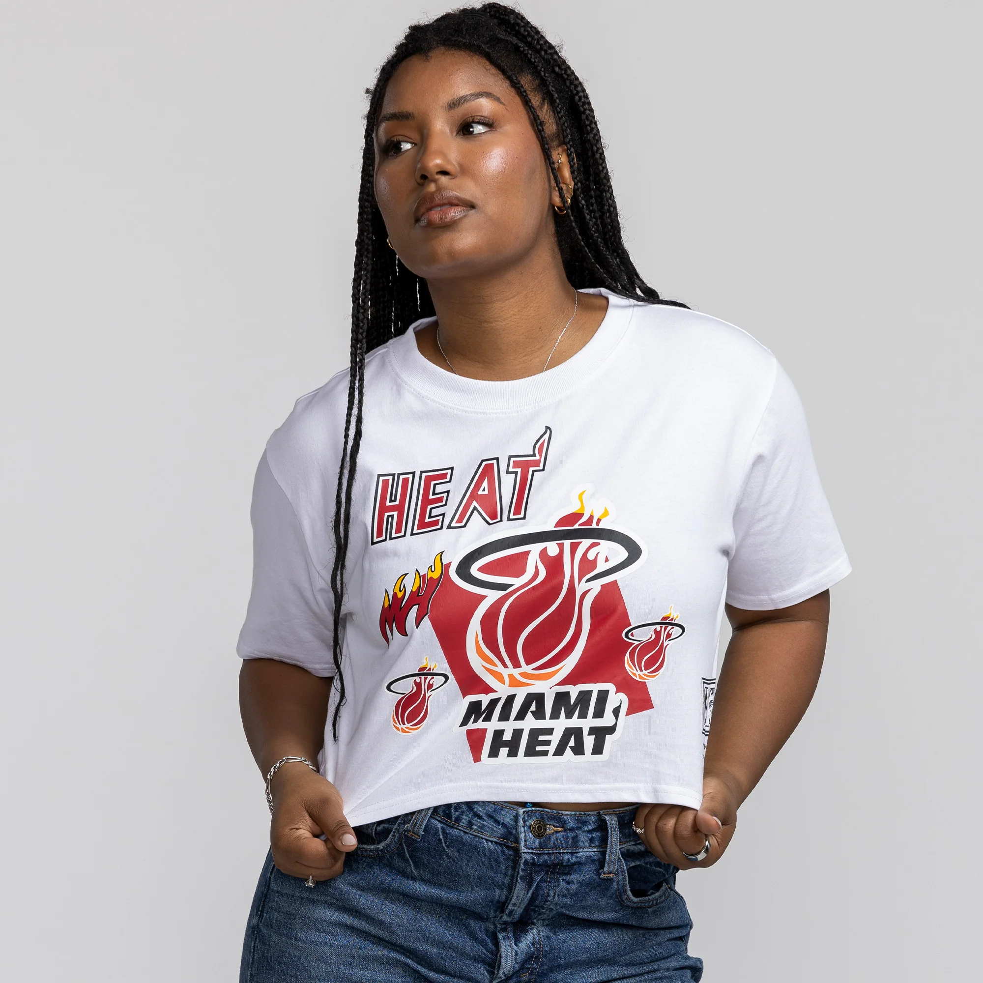 Mitchell & Ness Miami HEAT Graphic Women's Crop Tee - Image 3