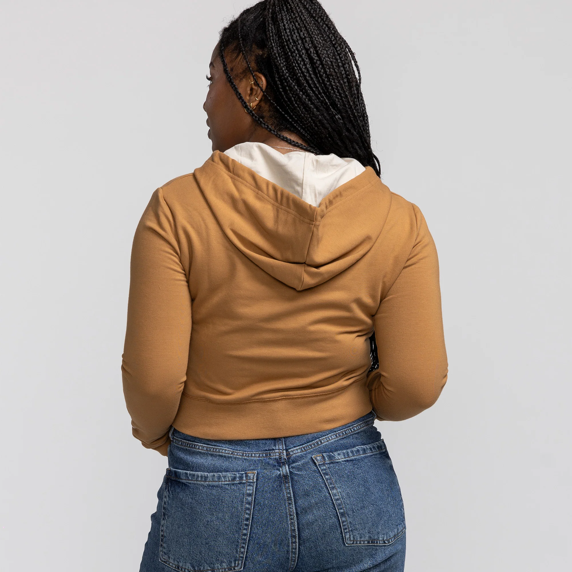 New Era Miami HEAT Tan Full Zip Crop Women's Hoodie - Image 2