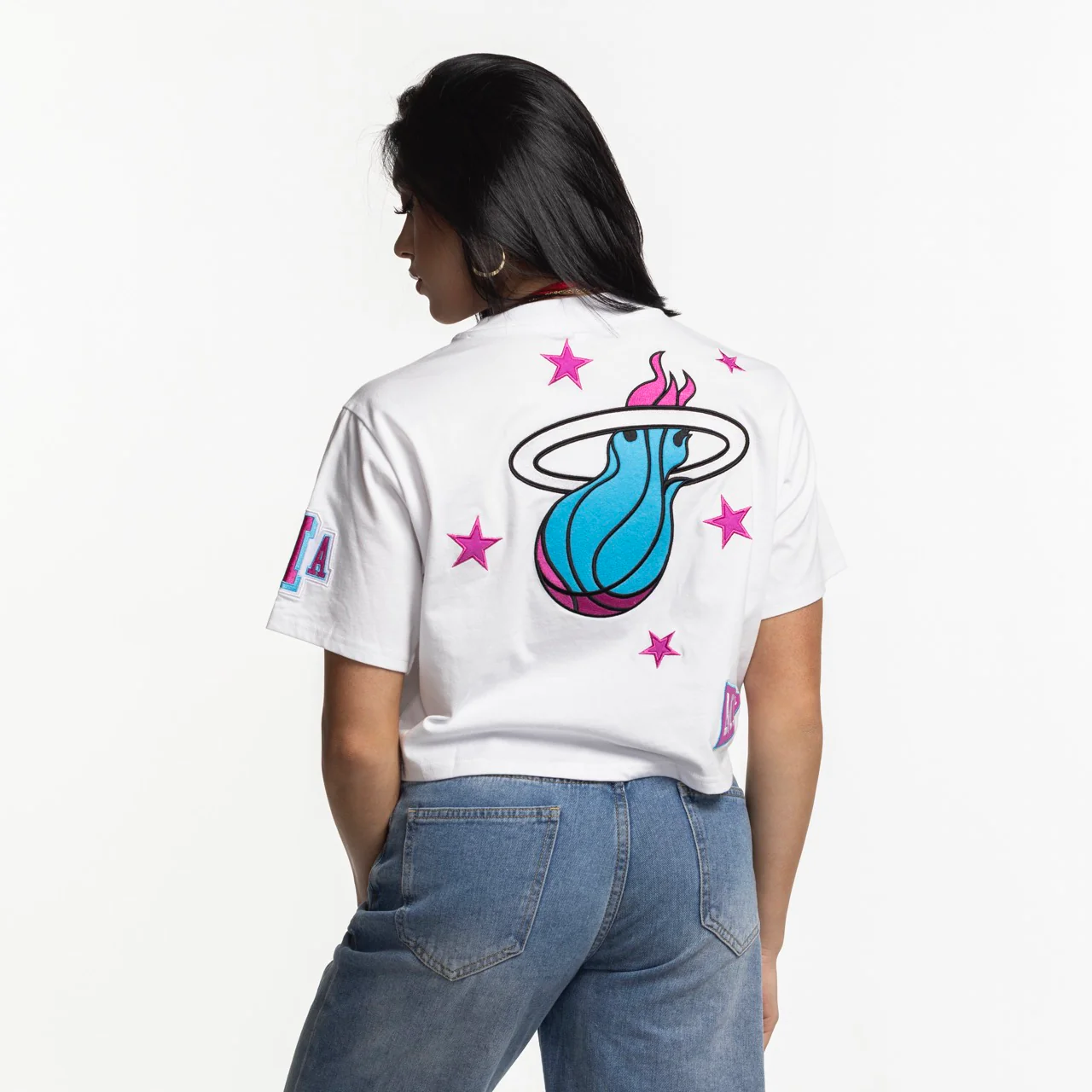 Mitchell & Ness Miami HEAT Original Vice Nights Women's Boxy Tee - Image 2