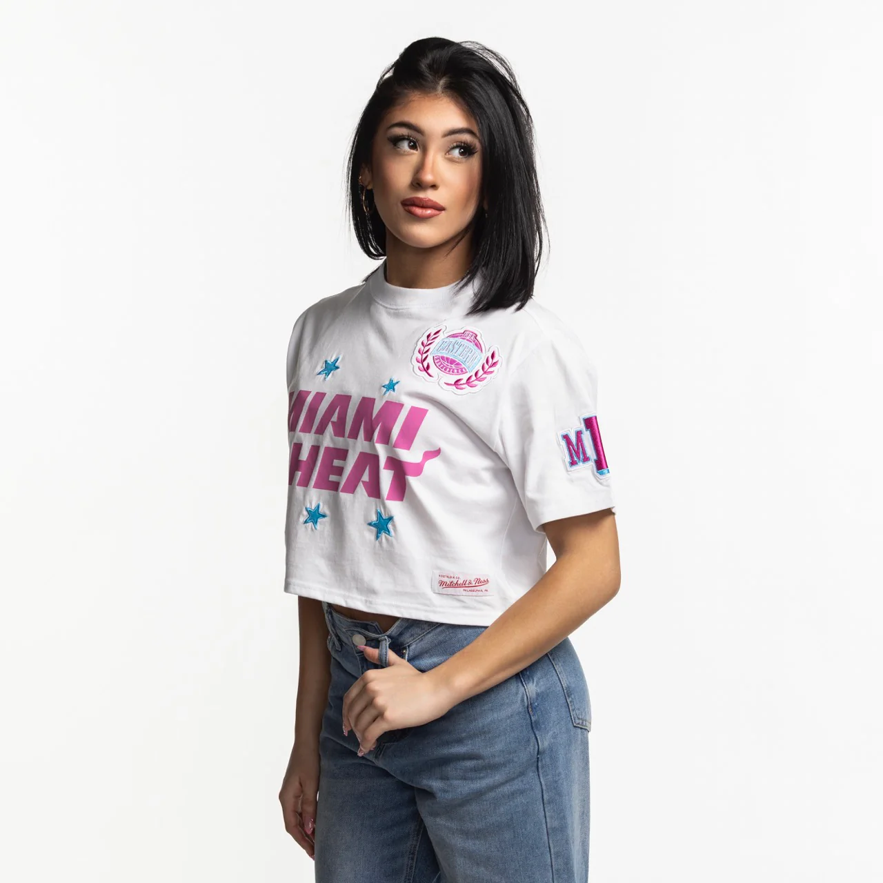 Mitchell & Ness Miami HEAT Original Vice Nights Women's Boxy Tee - Image 3