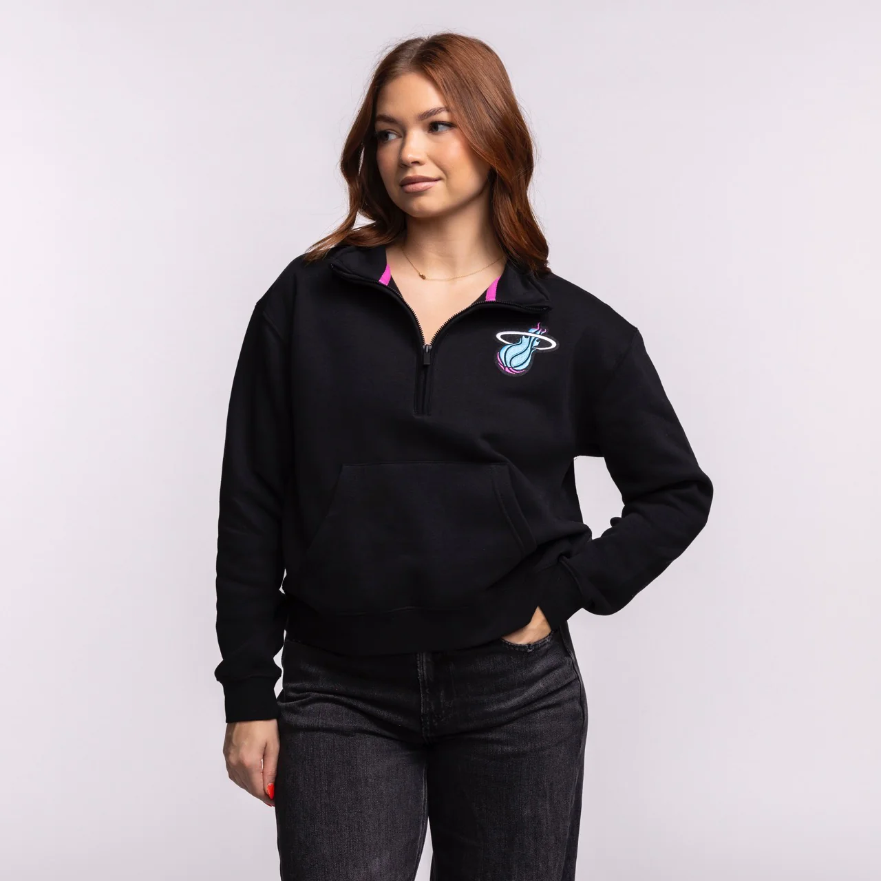 Stadium Essentials Miami HEAT Original Vice Nights 1/2 Zip Women's Jacket - Image 4