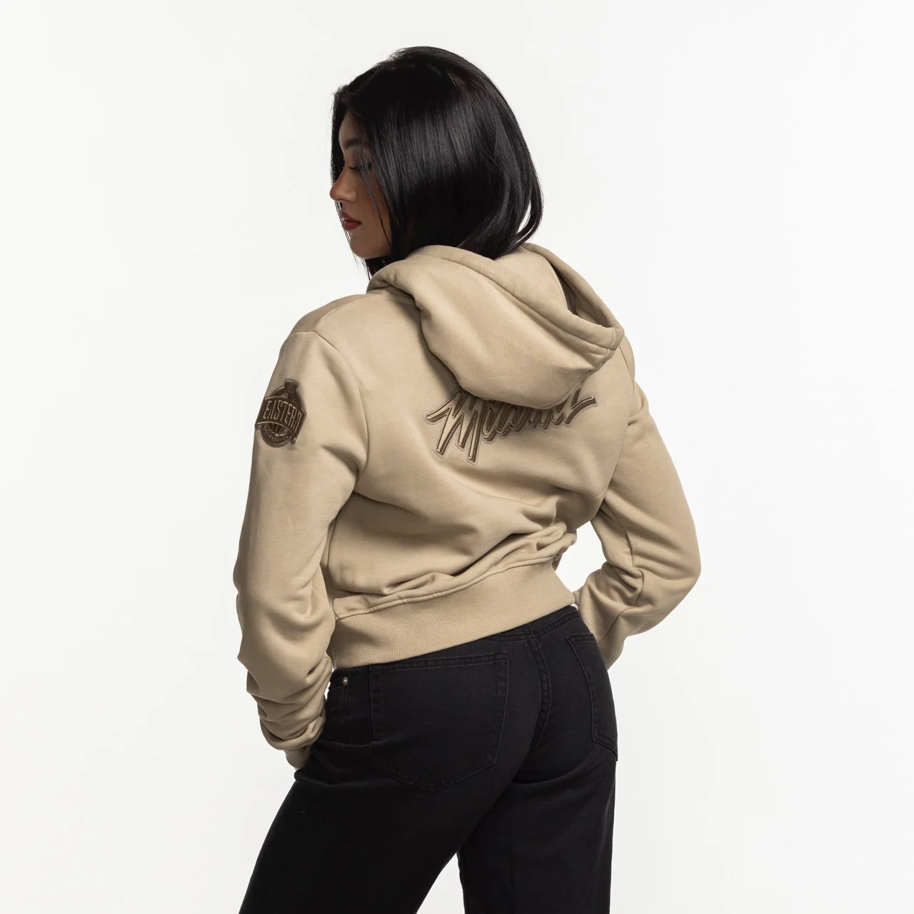 Pro Standard Miami HEAT Original Vice Nights Beige Women's Hoodie - Image 2