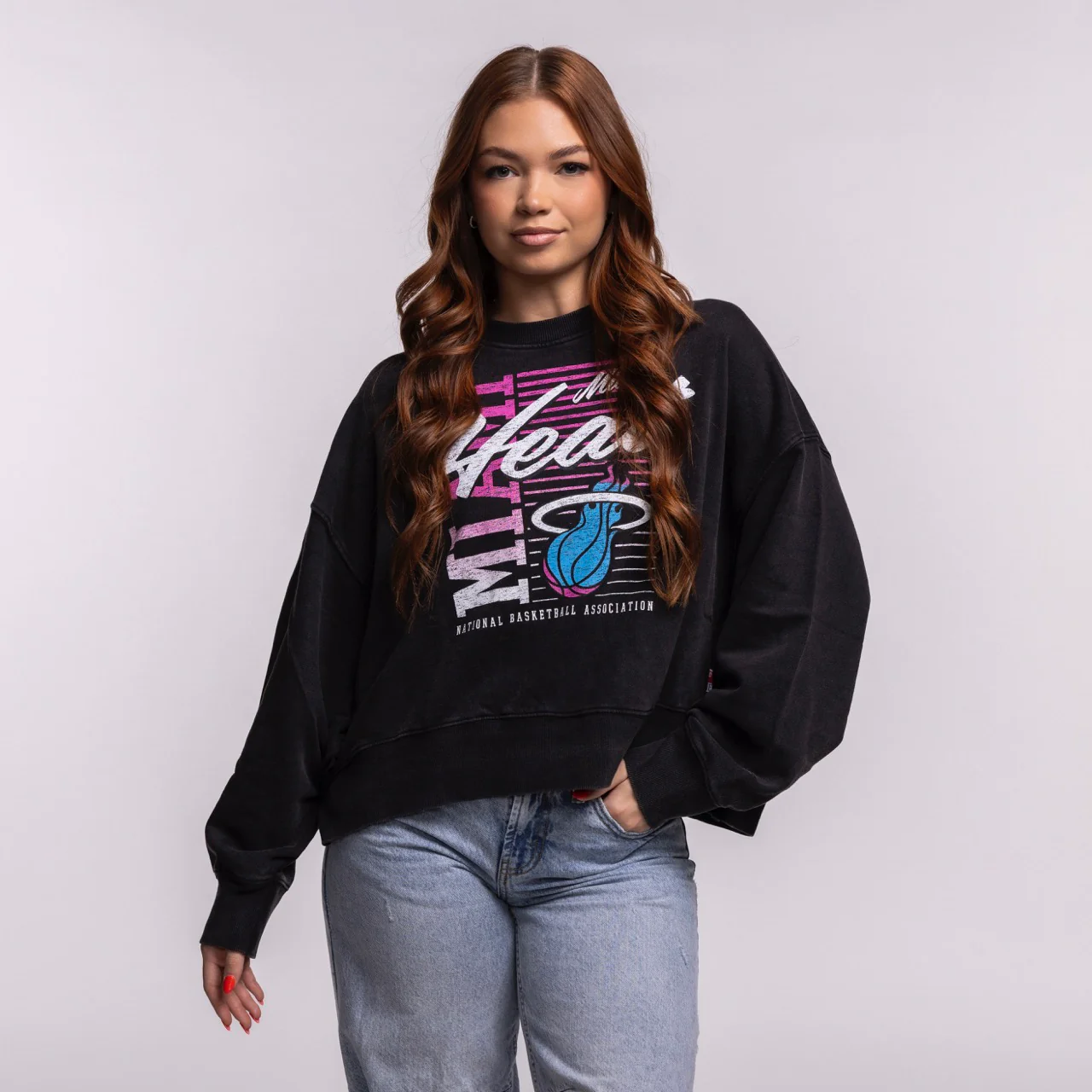 New Era Miami HEAT Original Vice Nights Washed Women's Crewneck
