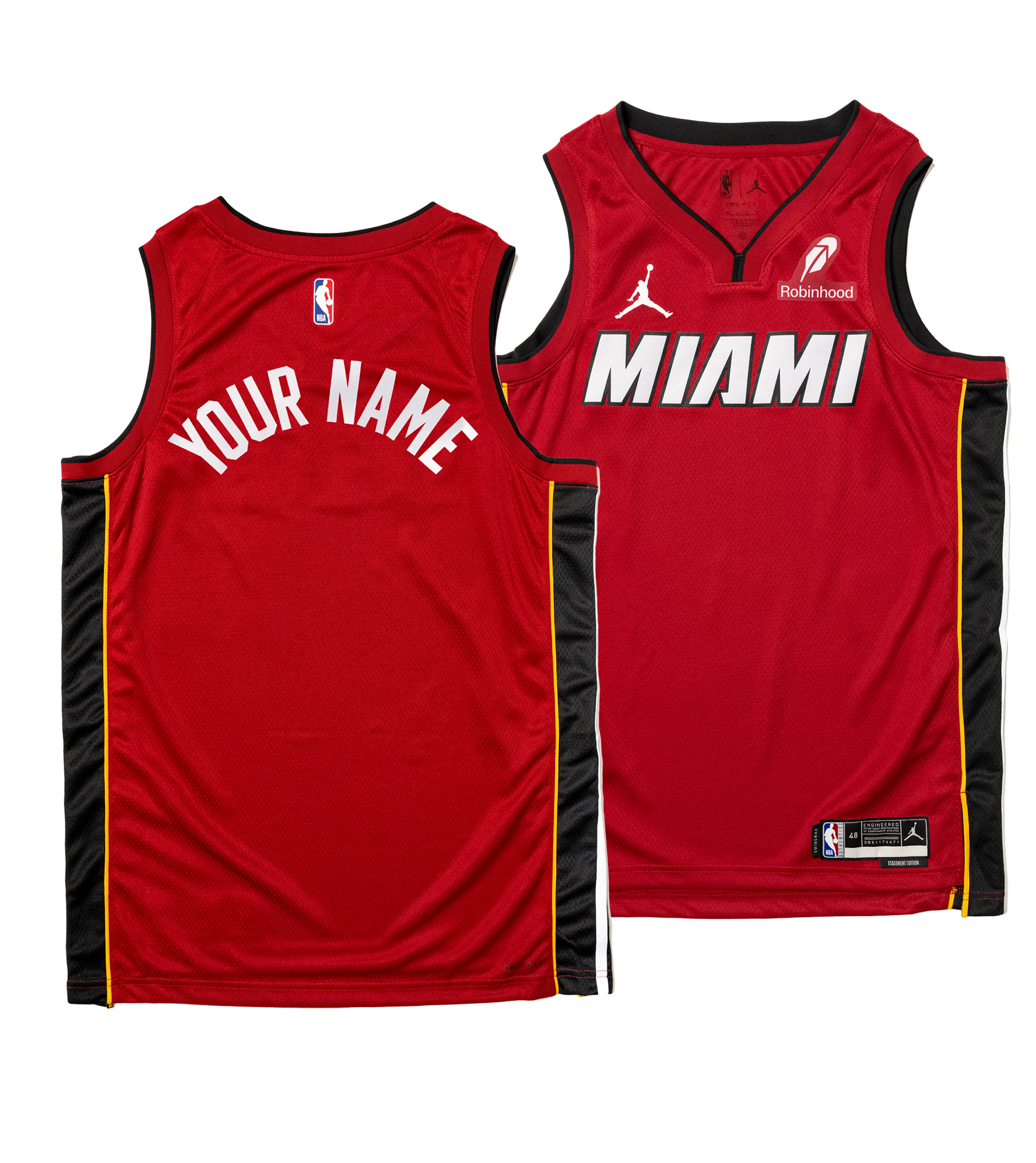 Personalized Nike Jordan Brand Miami HEAT Statement Red Swingman Jersey - Summer Mashup