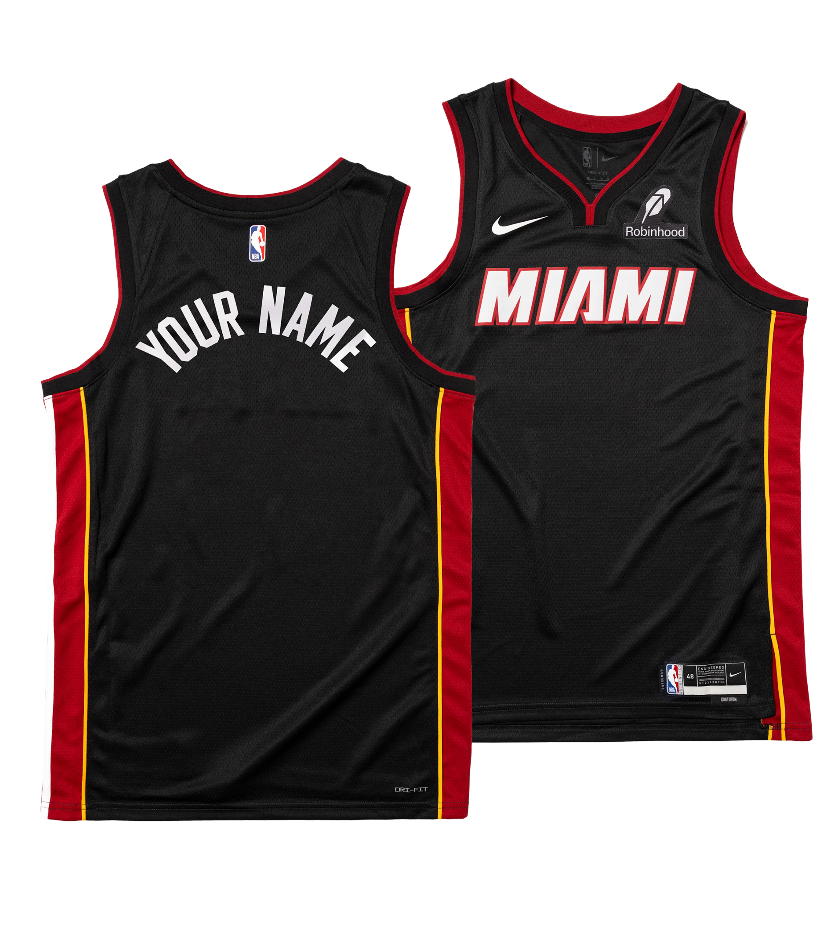 Personalized Nike Miami HEAT Icon Black Swingman Jersey - Summer Mashup
