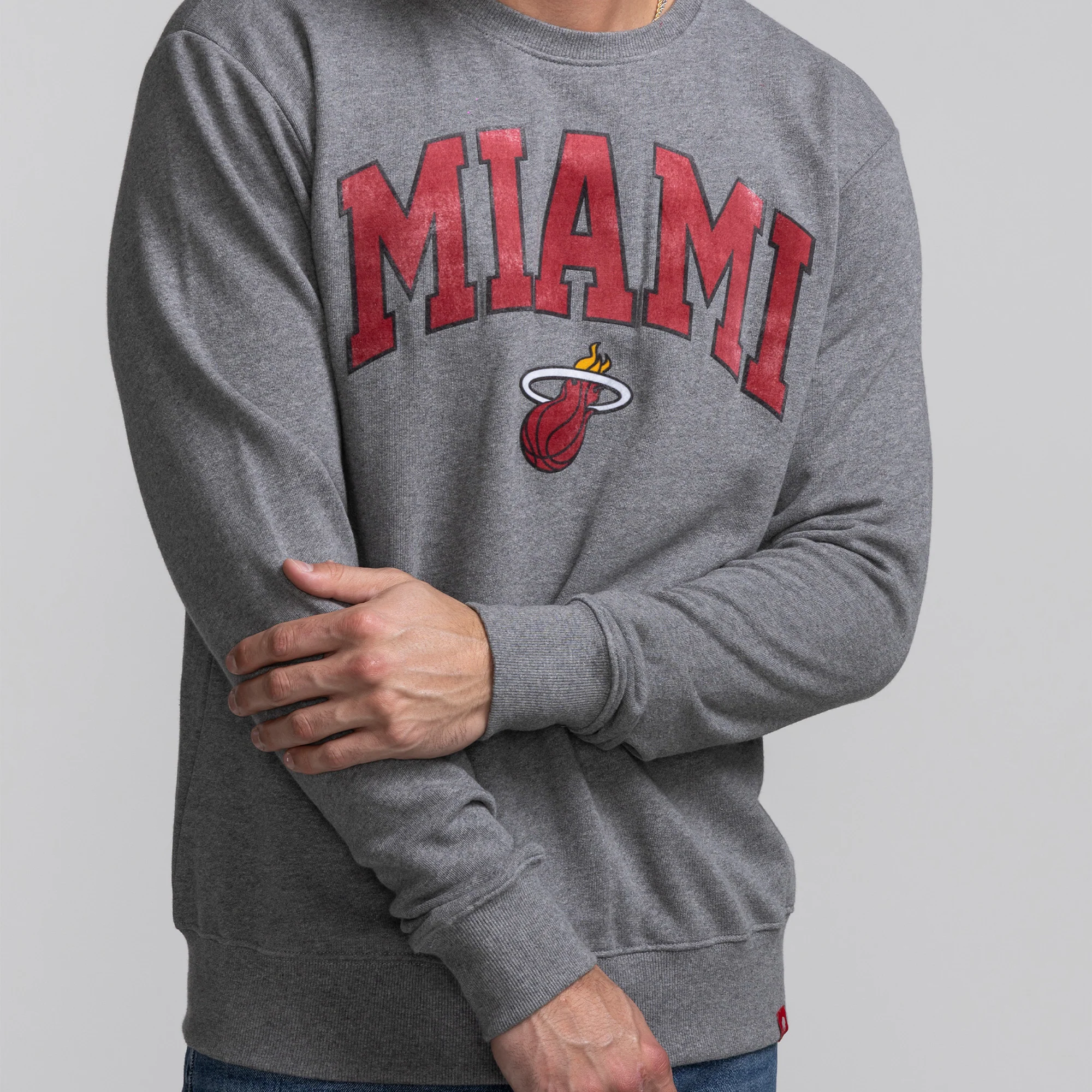 Sportiqe Miami HEAT Grey Crewneck - Image 3