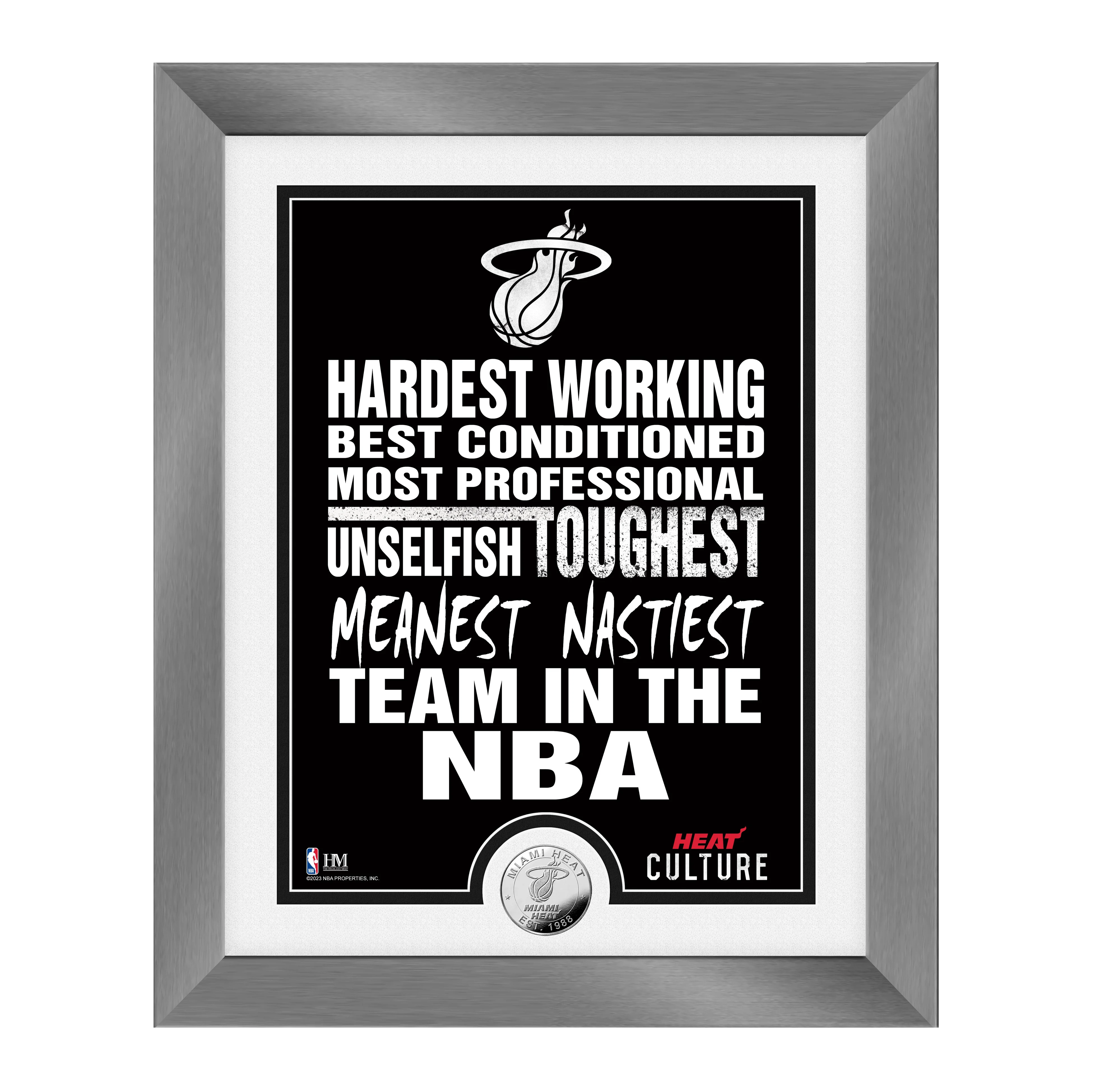 Highland Mint Miami HEAT Culture Mantra Silver Coin 13" x 16" Photo Mint