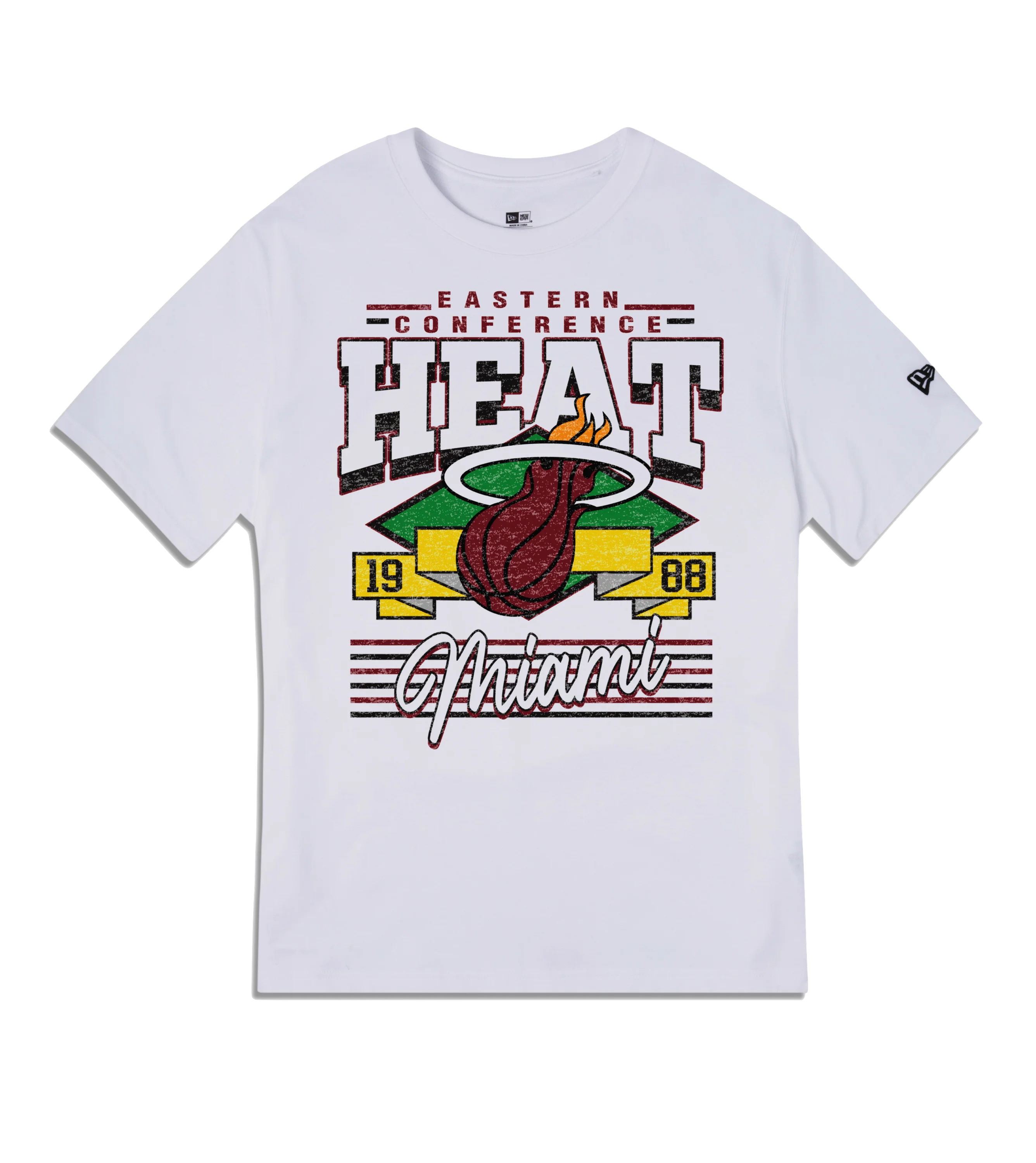 New Era Miami HEAT Distress Crew Tee
