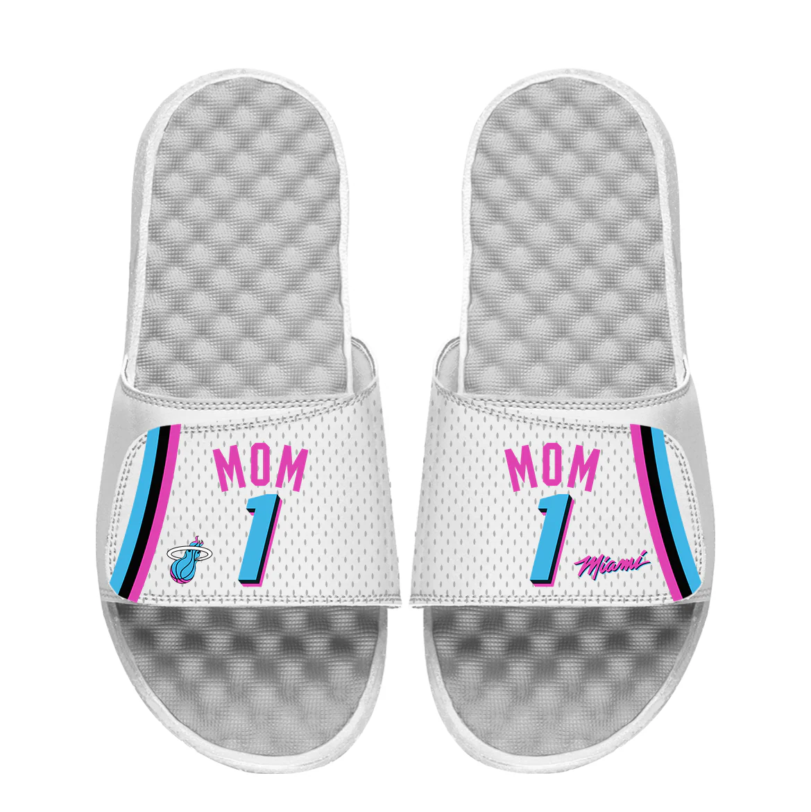 ISlide Miami HEAT Original Vice #1 Mom Jersey Sandals
