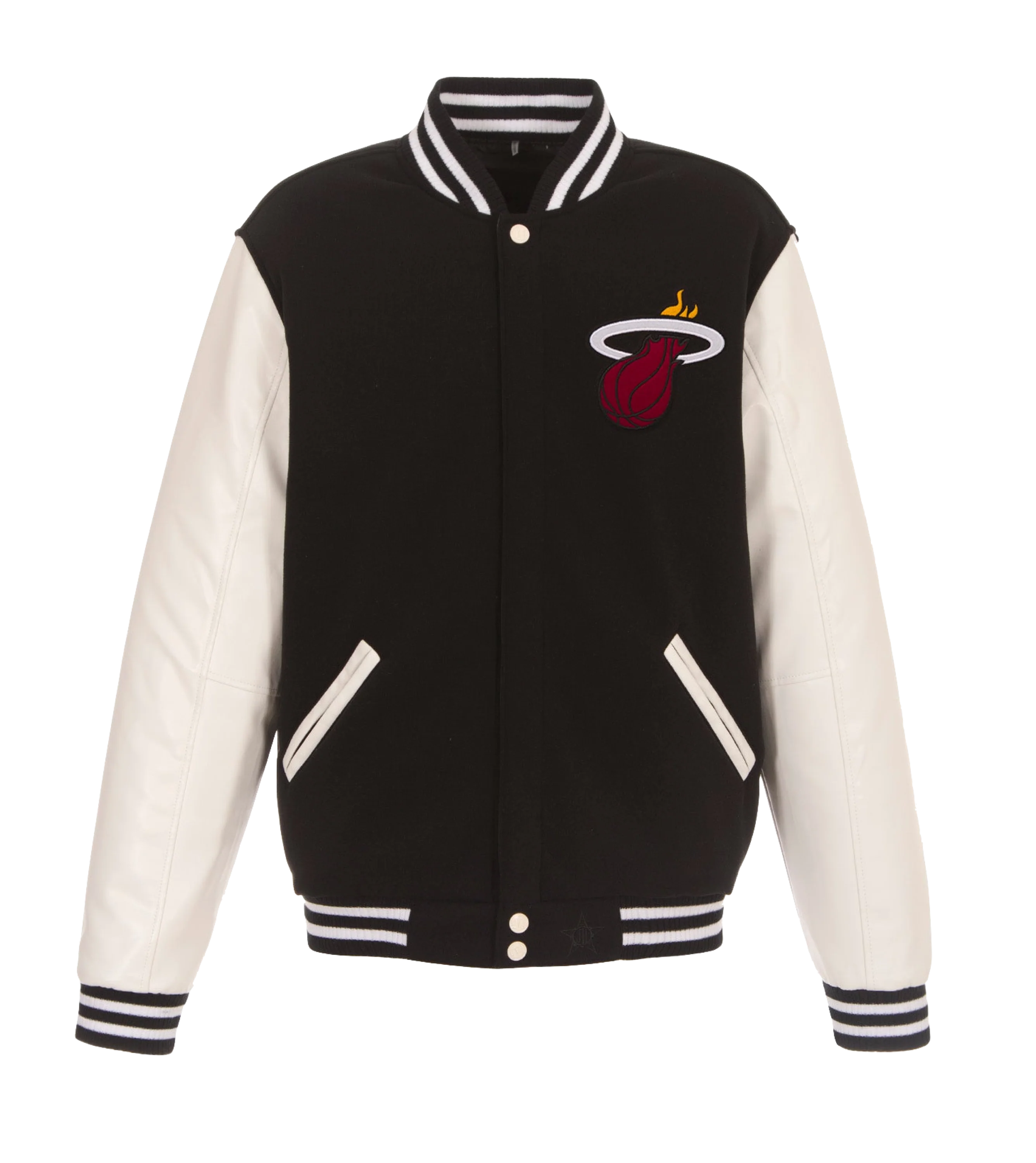 JH Designs Miami HEAT Reversible Varsity Jacket - Image 2