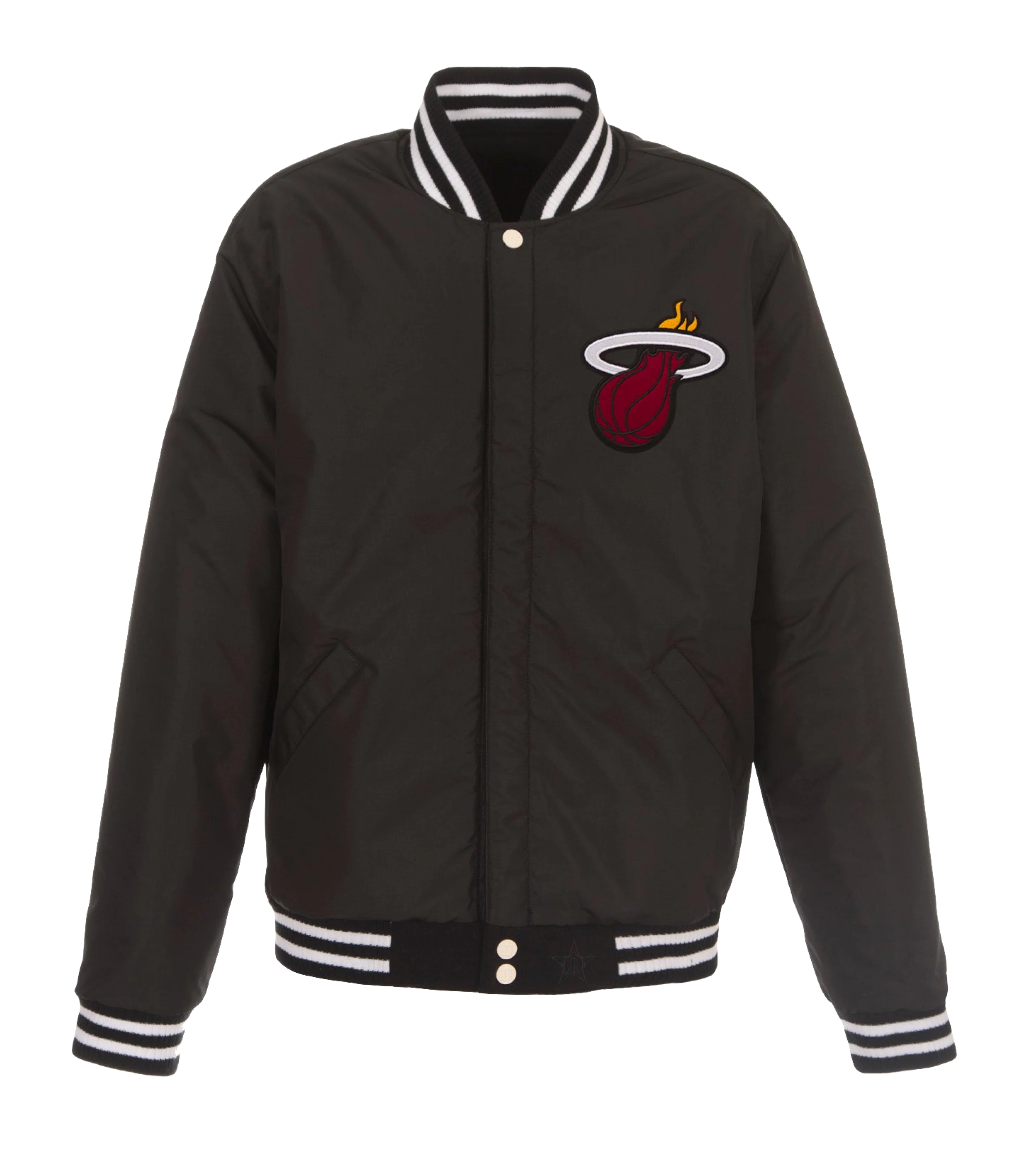 JH Designs Miami HEAT Reversible Varsity Jacket - Image 4