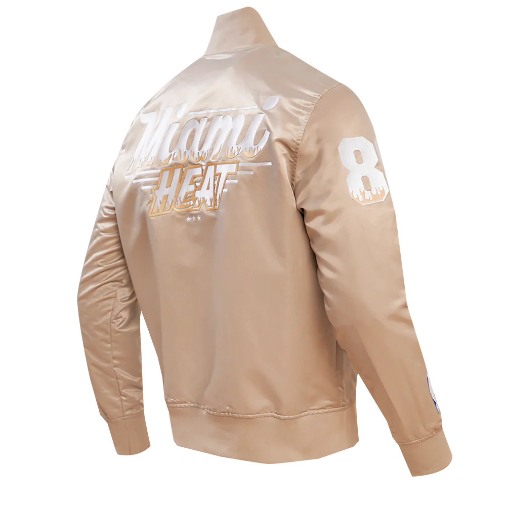 Pro Standard Miami HEAT Taupe Satin Jacket - Image 2