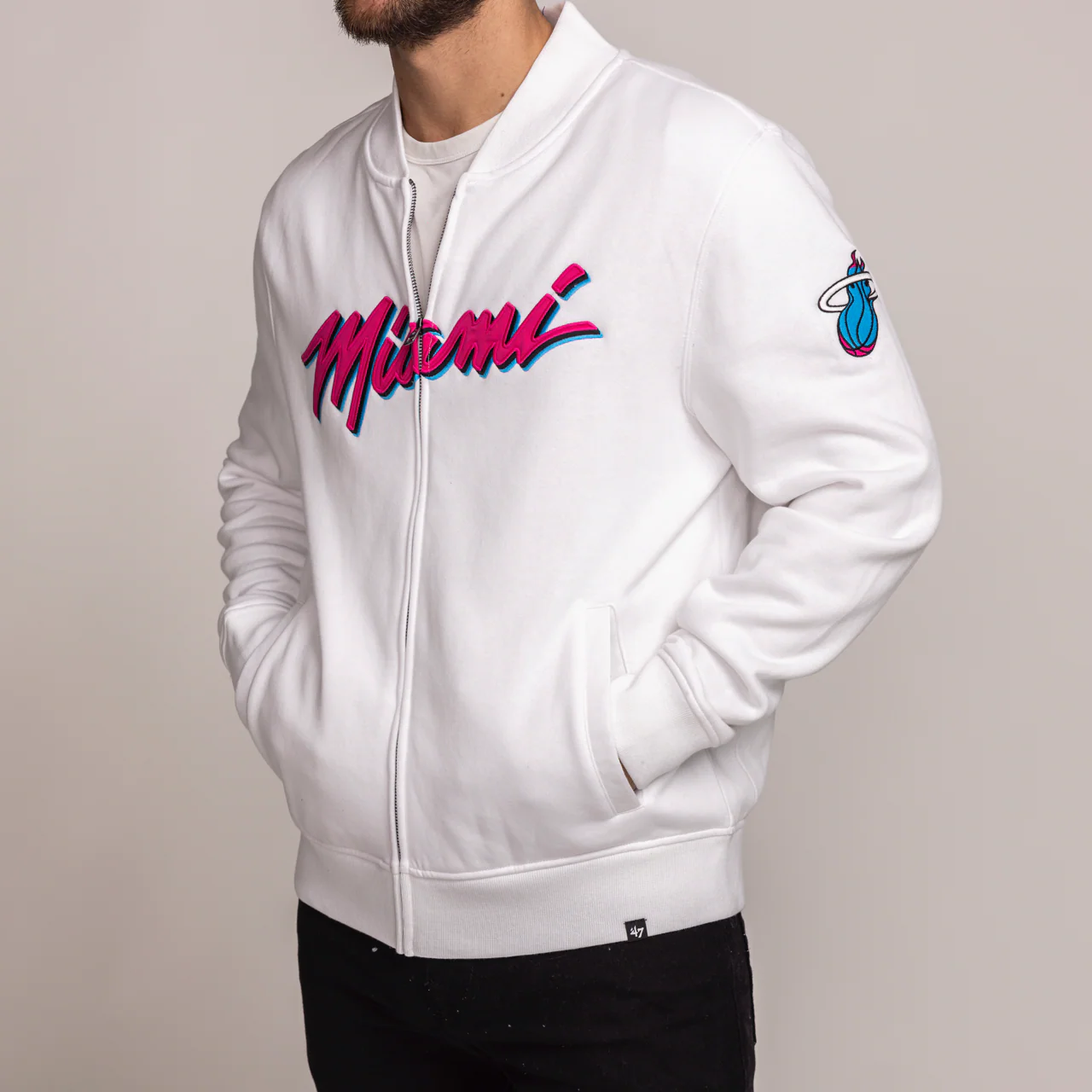 '47 Brand Miami HEAT Original Vice Camden Track Jacket - Image 3