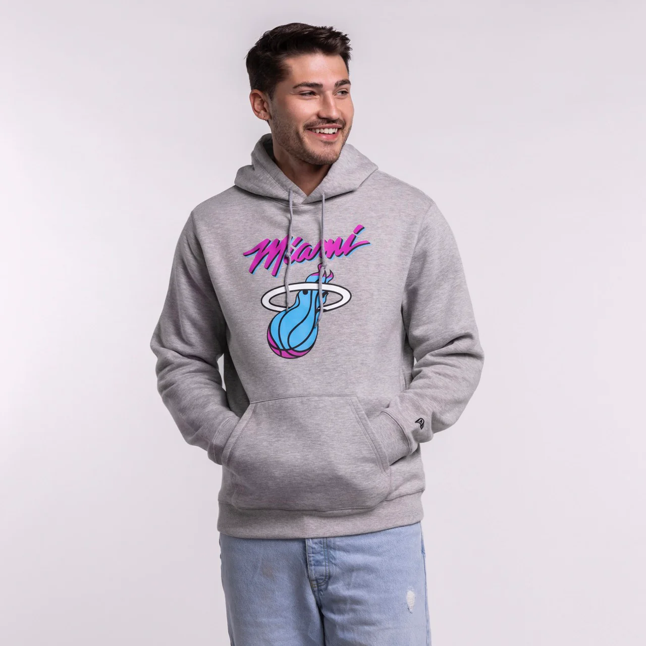New Era Miami HEAT Original Vice Grey Hoodie