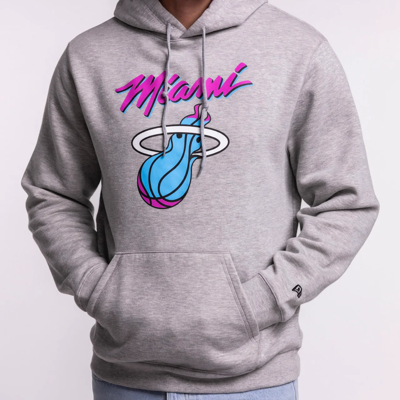New Era Miami HEAT Original Vice Grey Hoodie - Image 4
