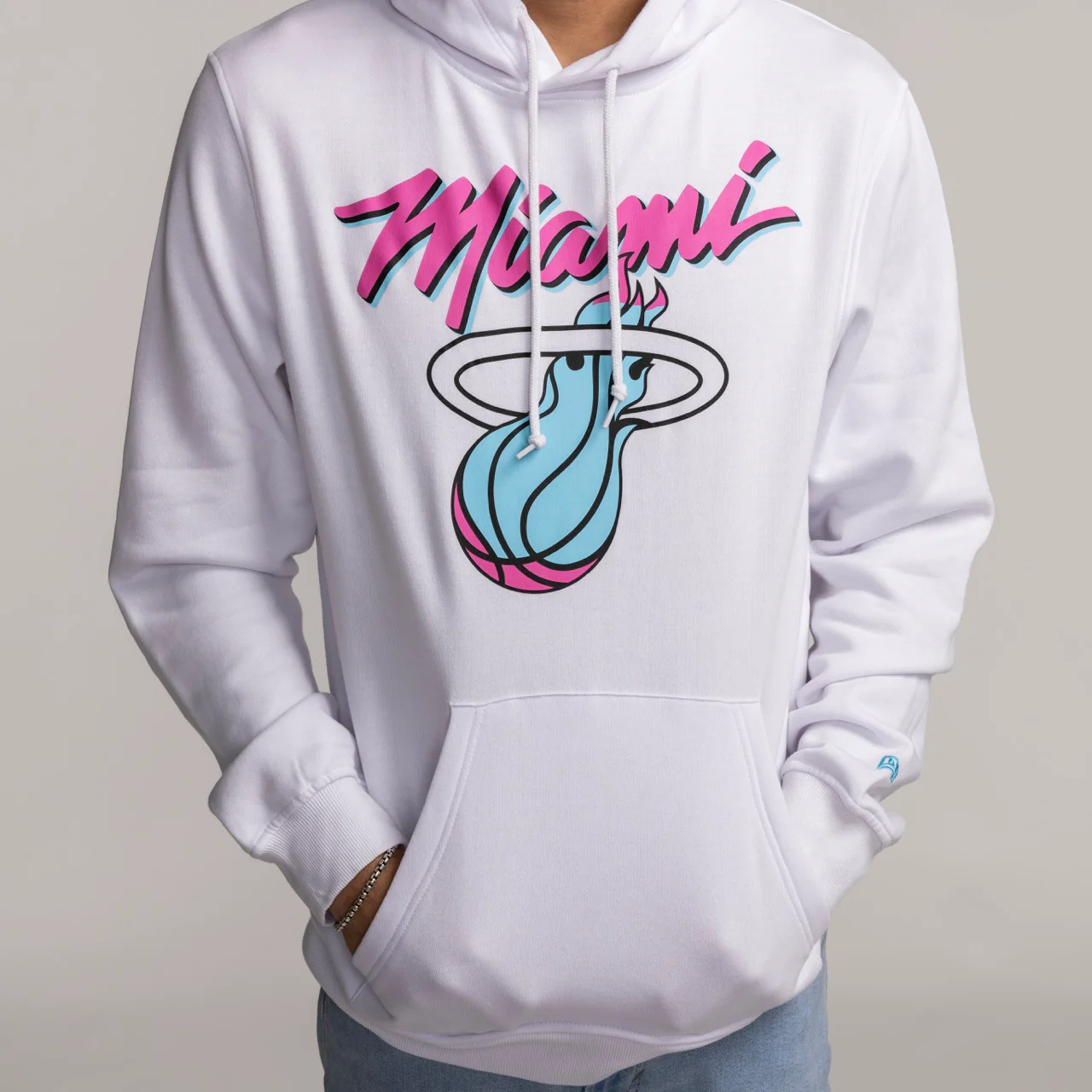 New Era Miami HEAT Original Vice Pullover Hoodie - Image 2