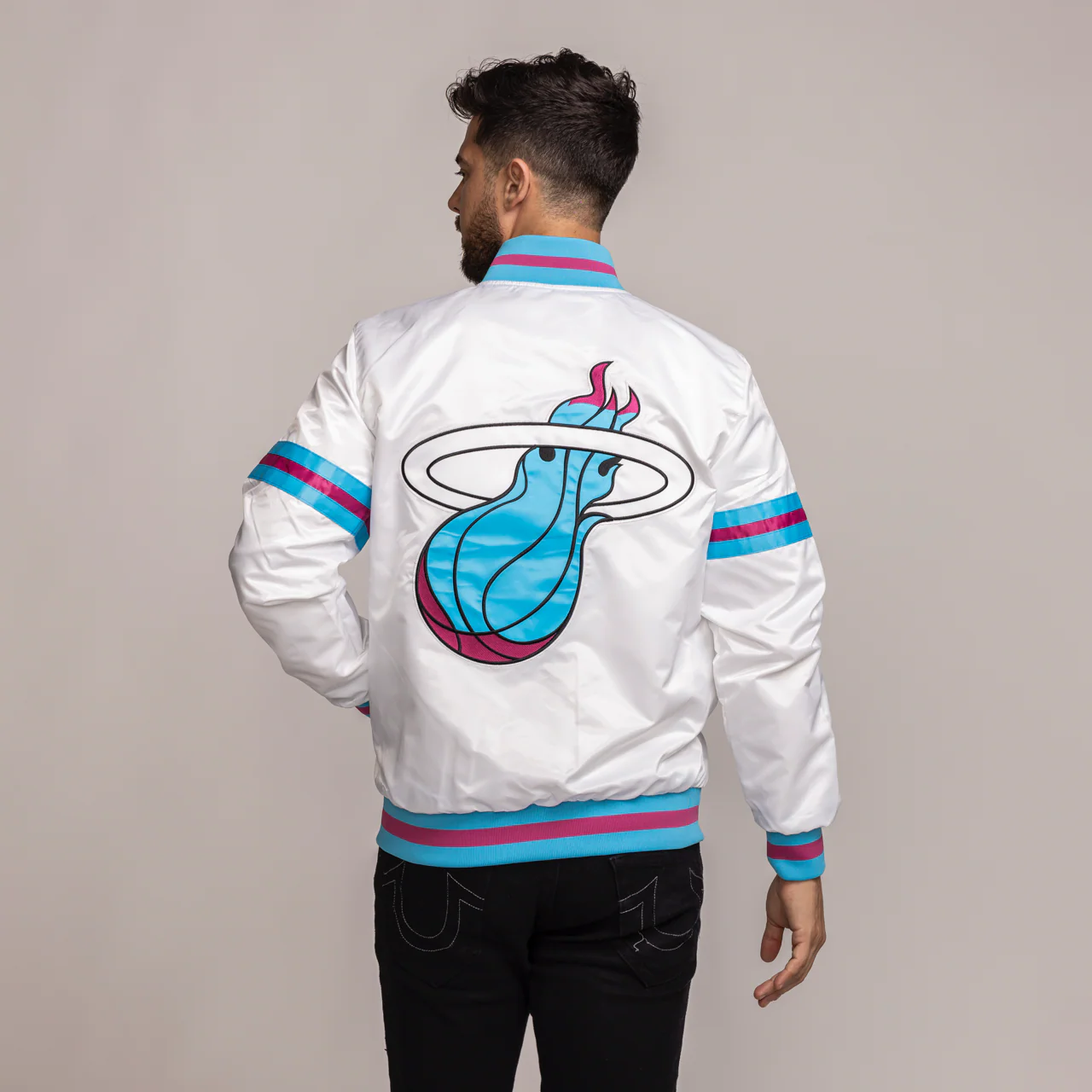 G-III Sports Miami HEAT Original Vice Varsity Starter Jacket - Image 2