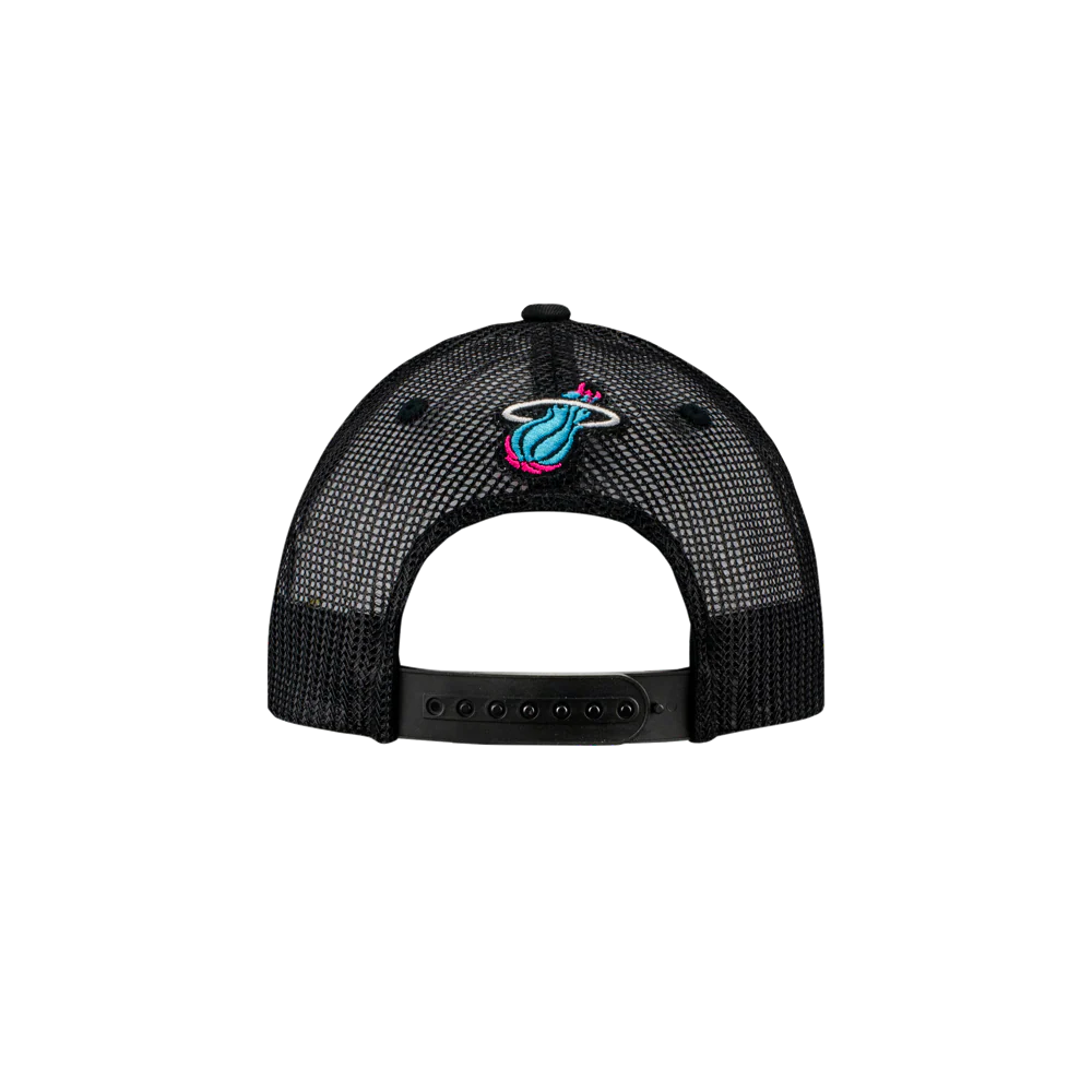 Miami HEAT Original Vice Nights Wordmark Trucker Snapback - Image 2