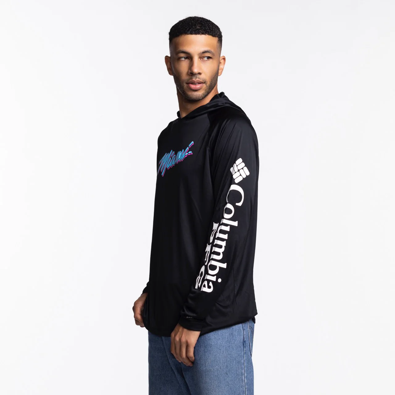 Columbia Miami HEAT Original Vice Nights Long Sleeve Hoodie Tee - Image 3