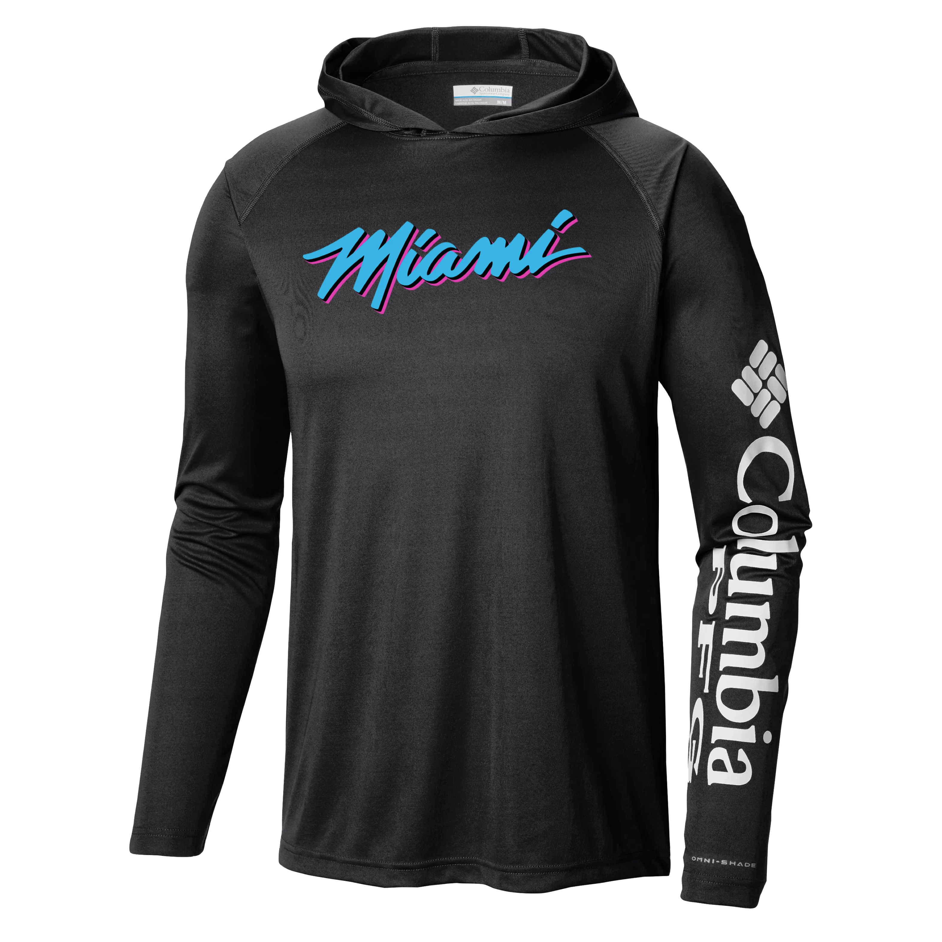 Columbia Miami HEAT Original Vice Nights Long Sleeve Hoodie Tee - Image 4