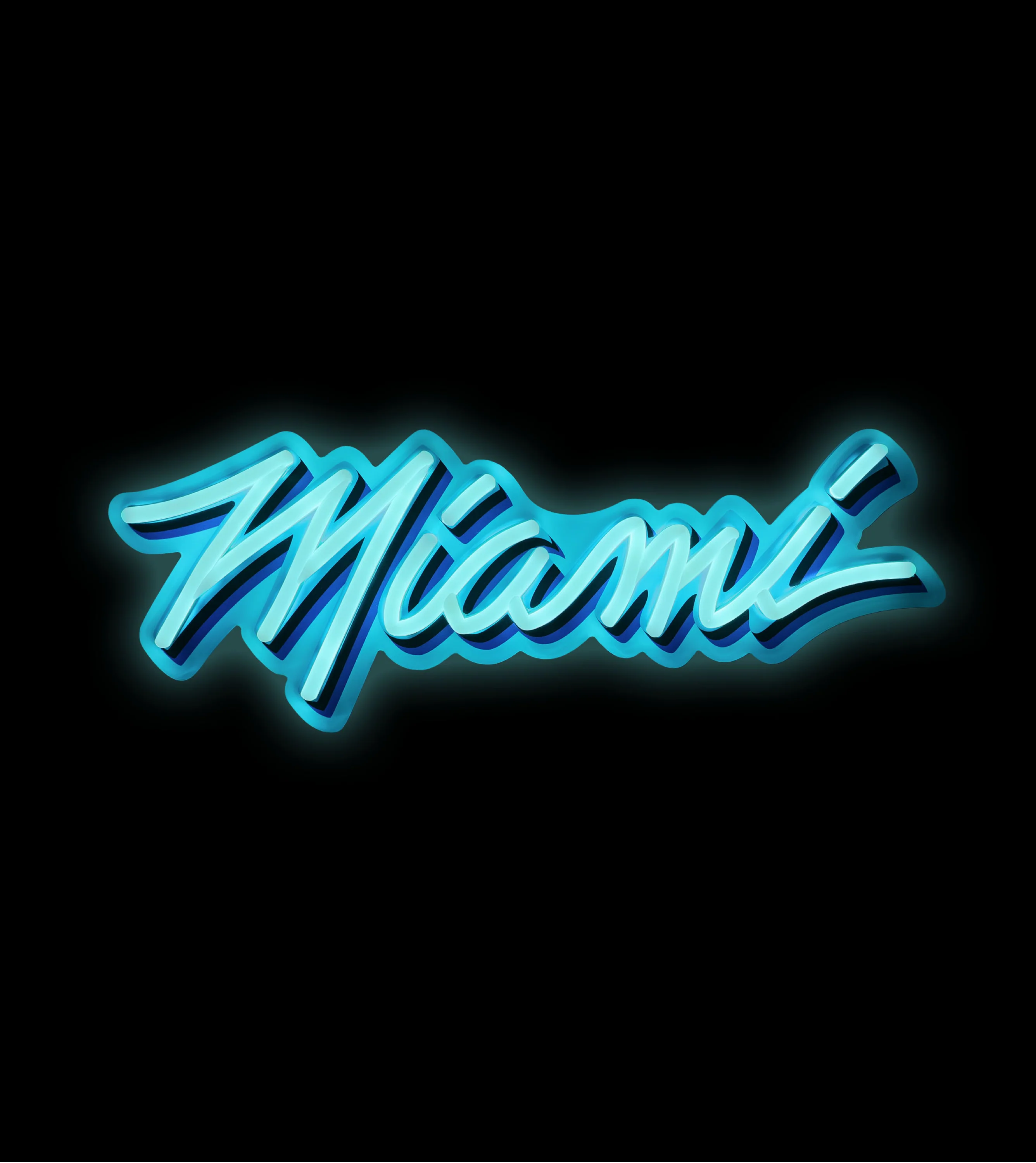Miami HEAT Original Vice Nights Wordmark LED Neon Sign - Image 2