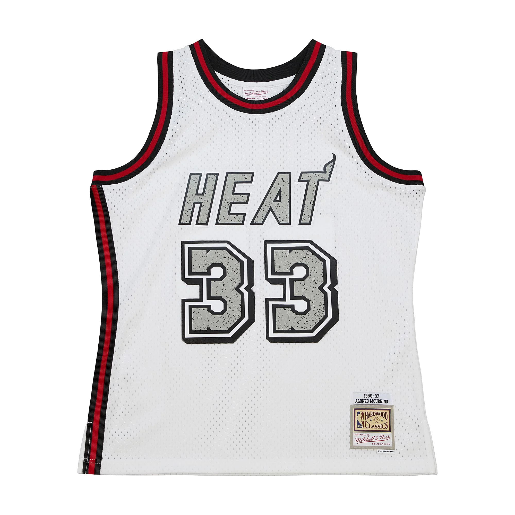 Alonzo Mourning Mitchell & Ness Miami HEAT Cement Swingman Jersey