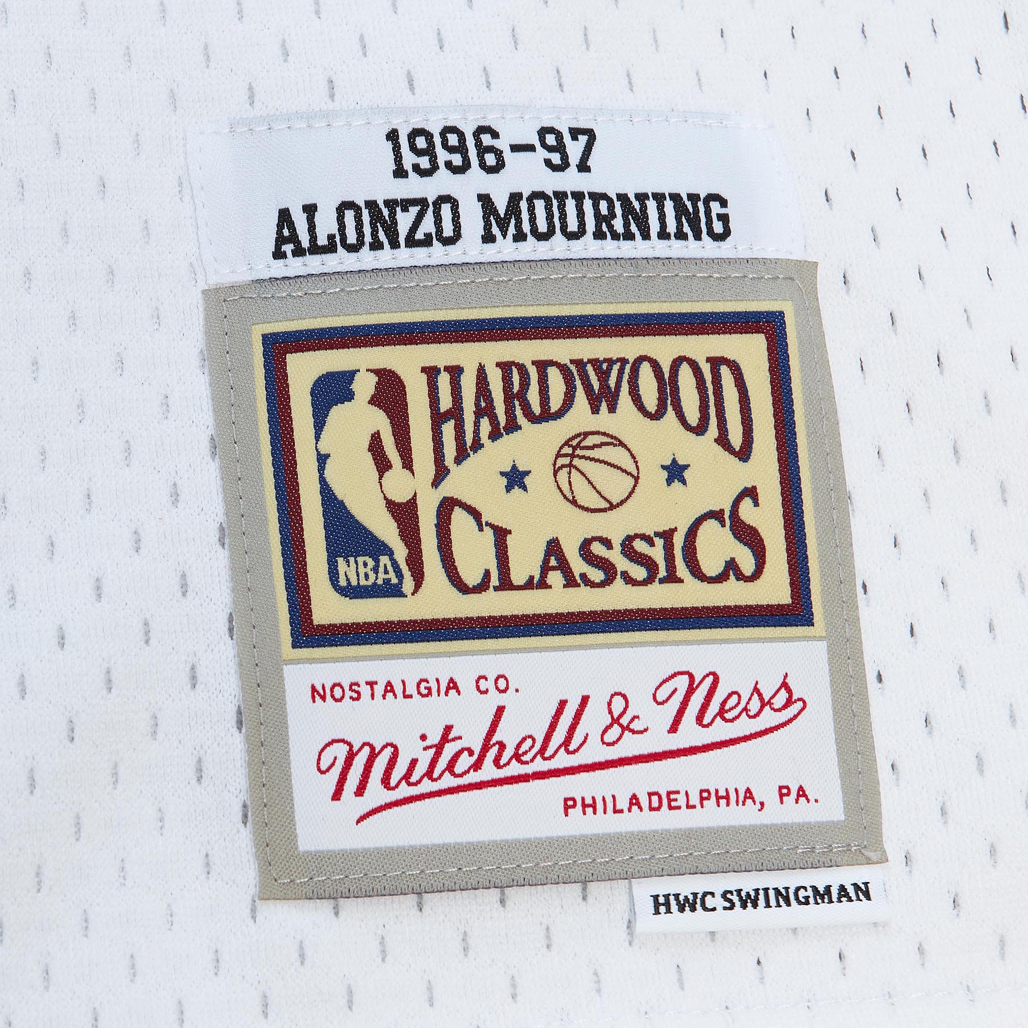 Alonzo Mourning Mitchell & Ness Miami HEAT Cement Swingman Jersey - Image 4