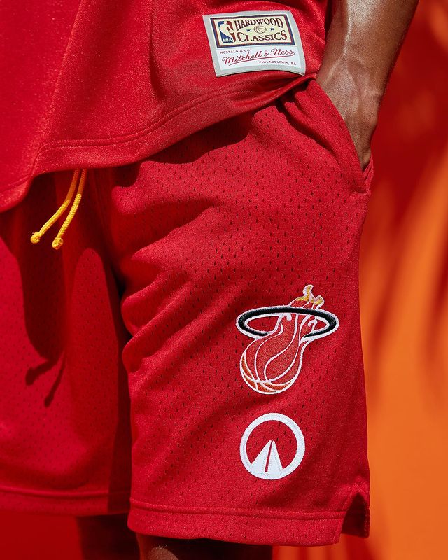 UNKNWN X Mitchell and Ness X Miami HEAT My Towns Red Fashion Shorts - Image 4
