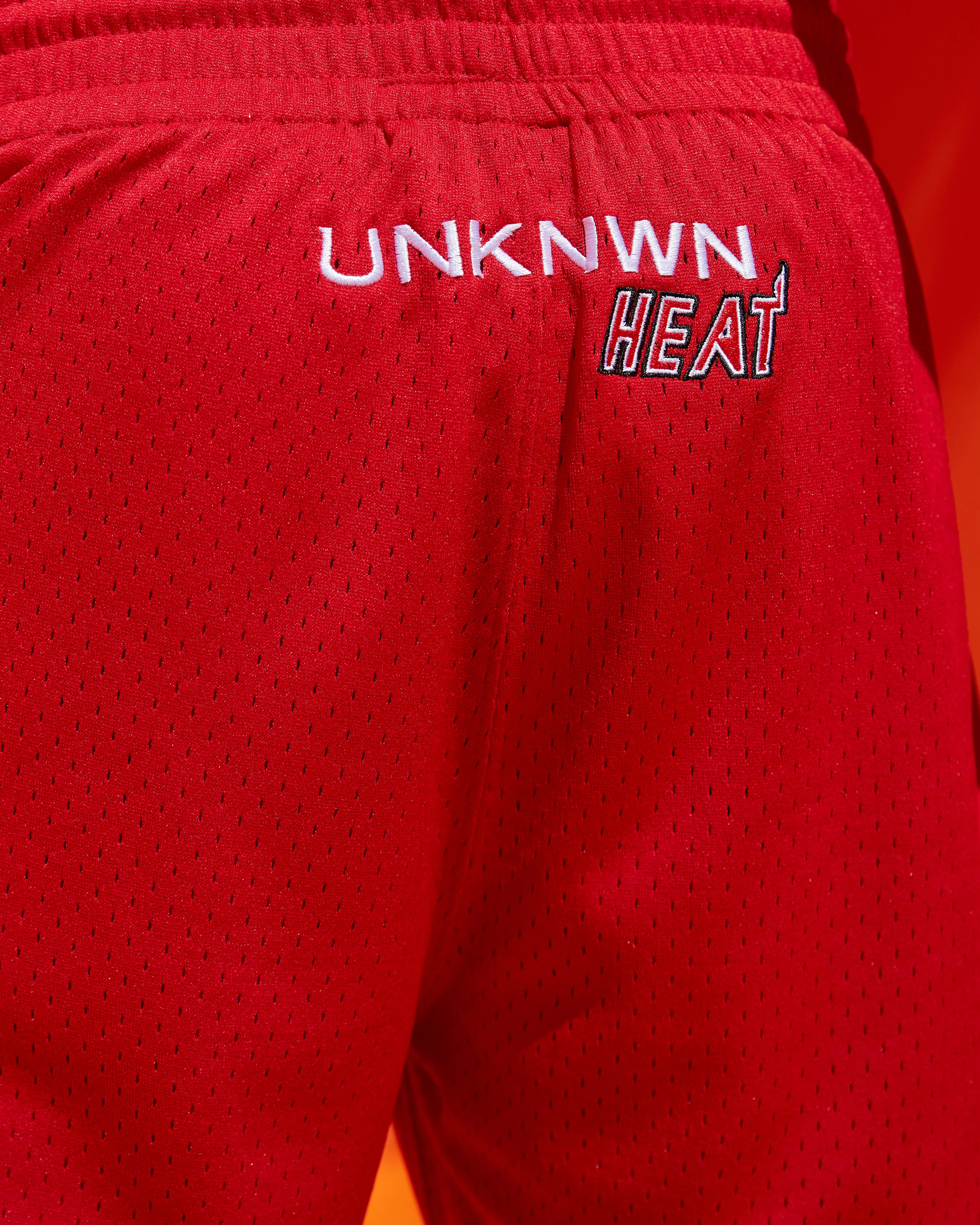 UNKNWN X Mitchell and Ness X Miami HEAT My Towns Red Fashion Shorts - Image 6