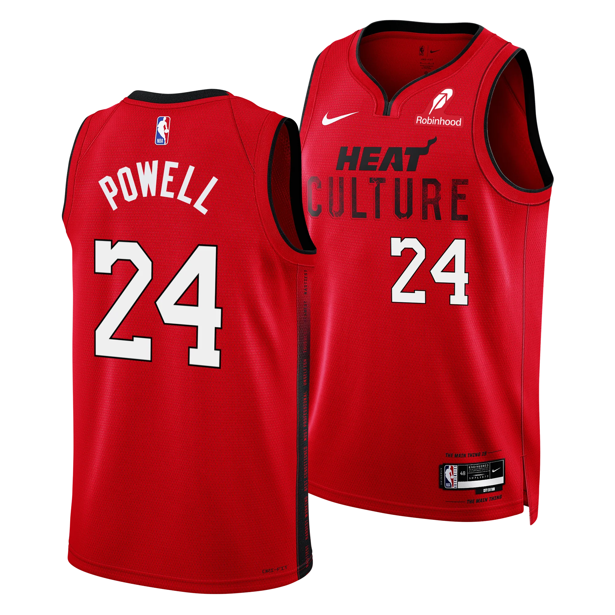 Norman Powell Nike HEAT Culture: Blood Red Swingman Jersey - Image 3
