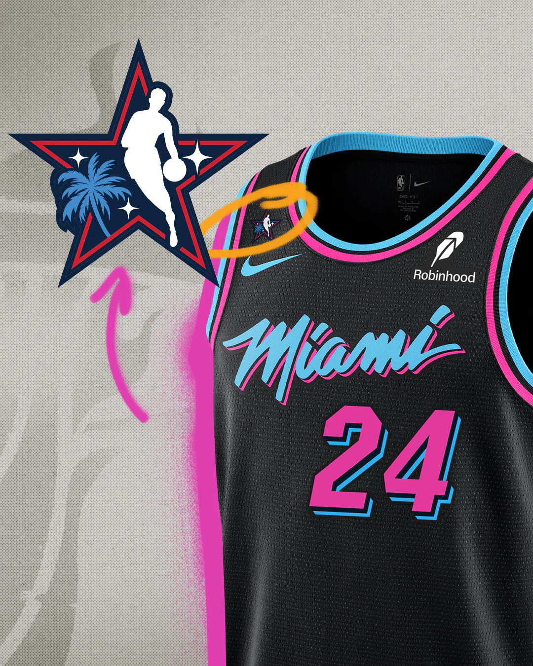 Norman Powell Nike Original Vice Nights Swingman Jersey - All-Star Patch - Image 3