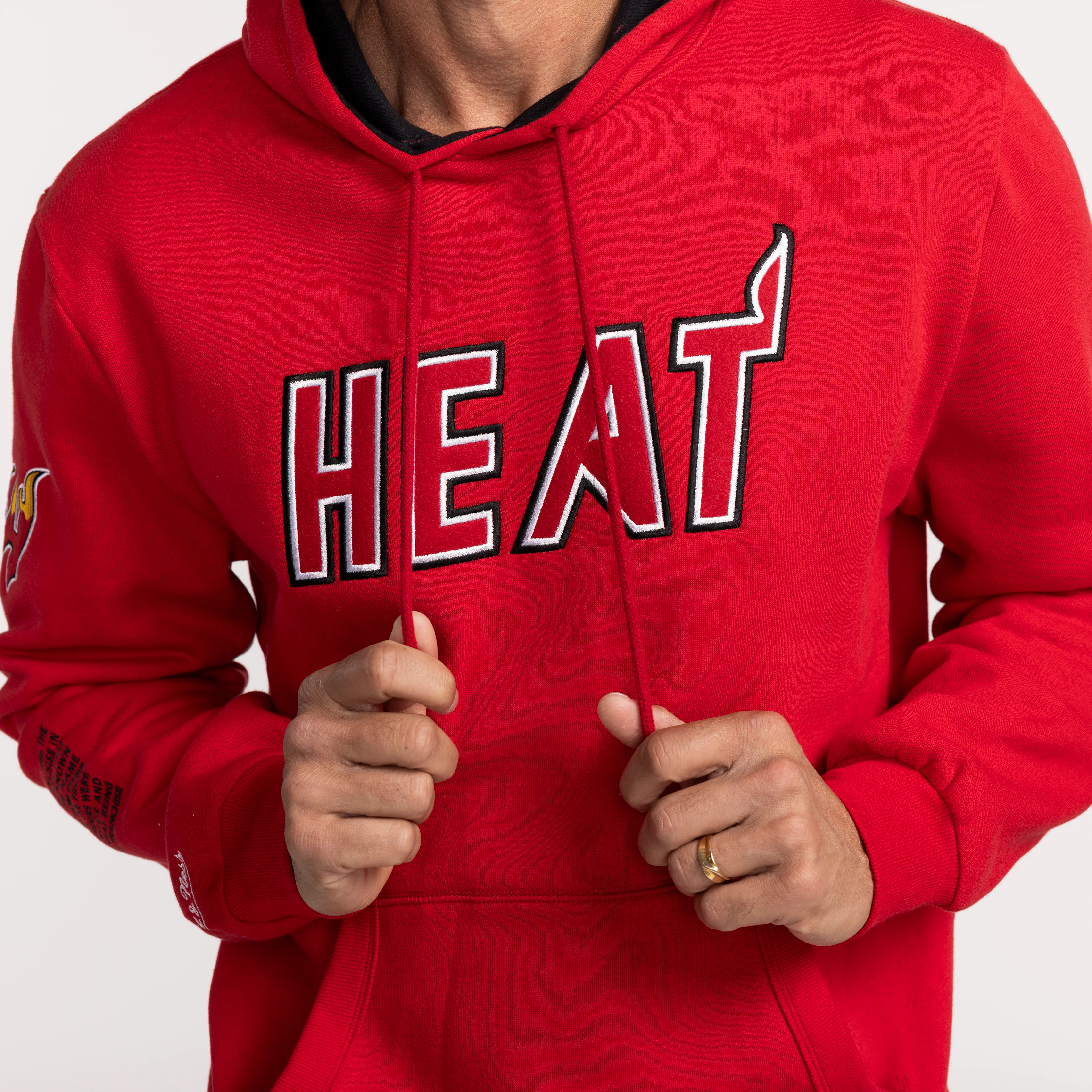 Mitchell and Ness Miami HEAT Origins Fleece Hoodie - Image 3