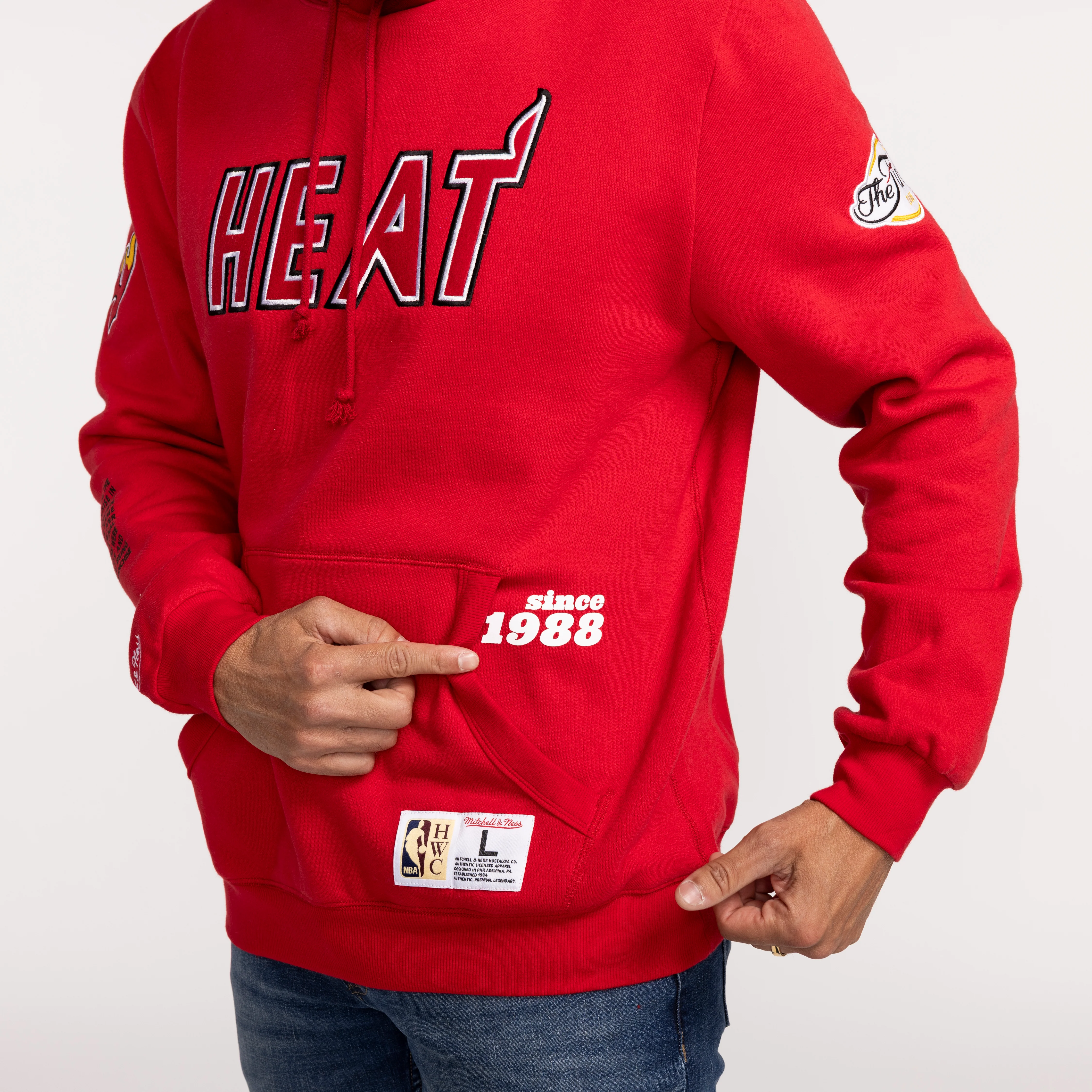 Mitchell and Ness Miami HEAT Origins Fleece Hoodie - Image 4